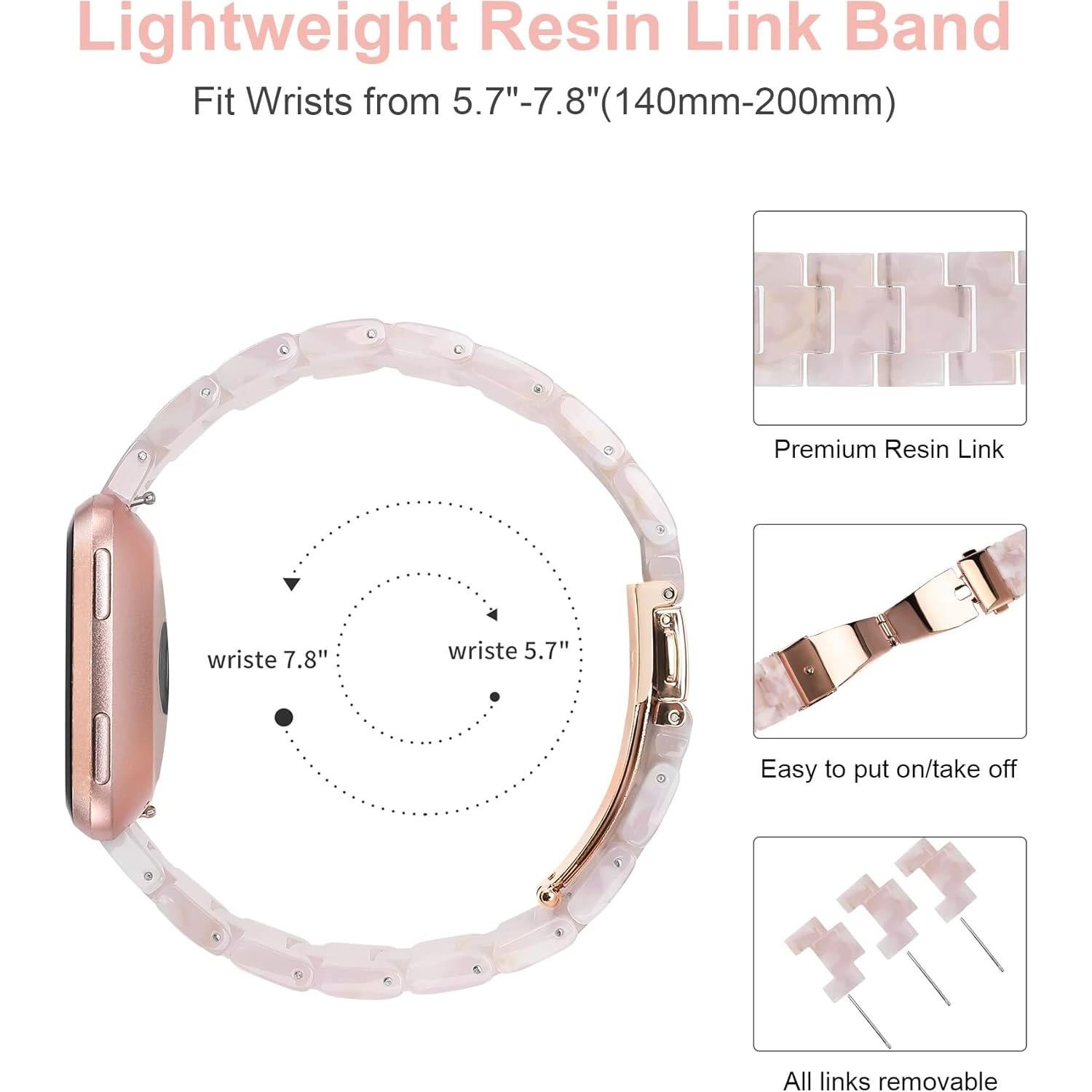 Banda de Resina Wearlizer para Fitbit Versa 2 - Flor Rosa