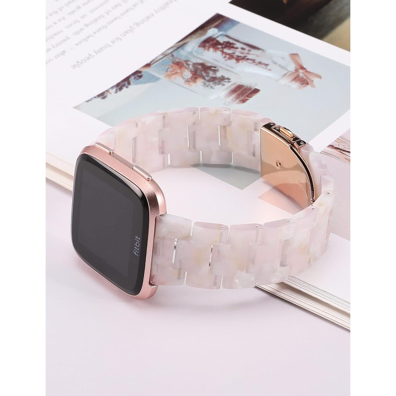 Banda de Resina Wearlizer para Fitbit Versa 2 - Flor Rosa
