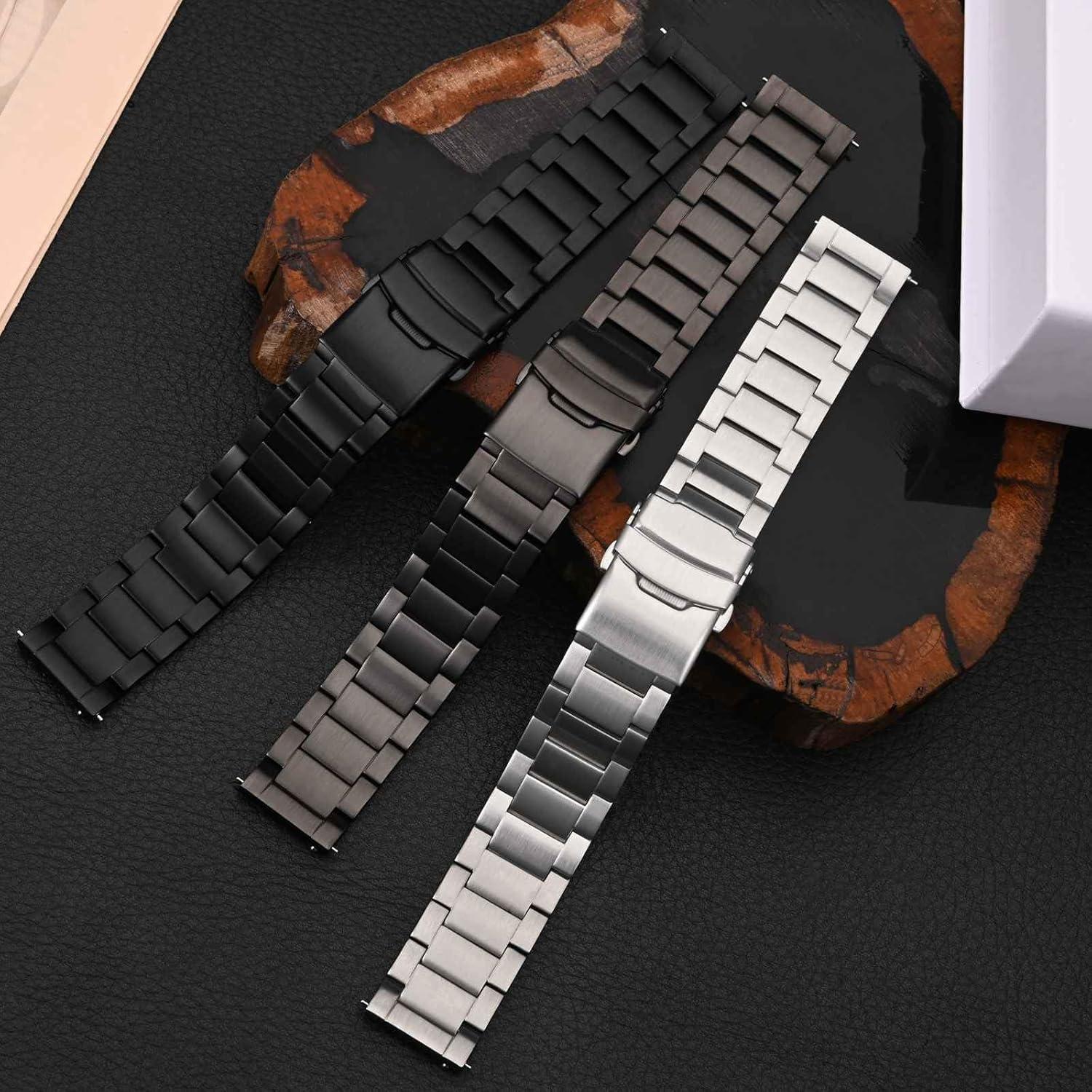 Banda de Reloj de Metal WOCCI 24mm Acero Inoxidable Plata