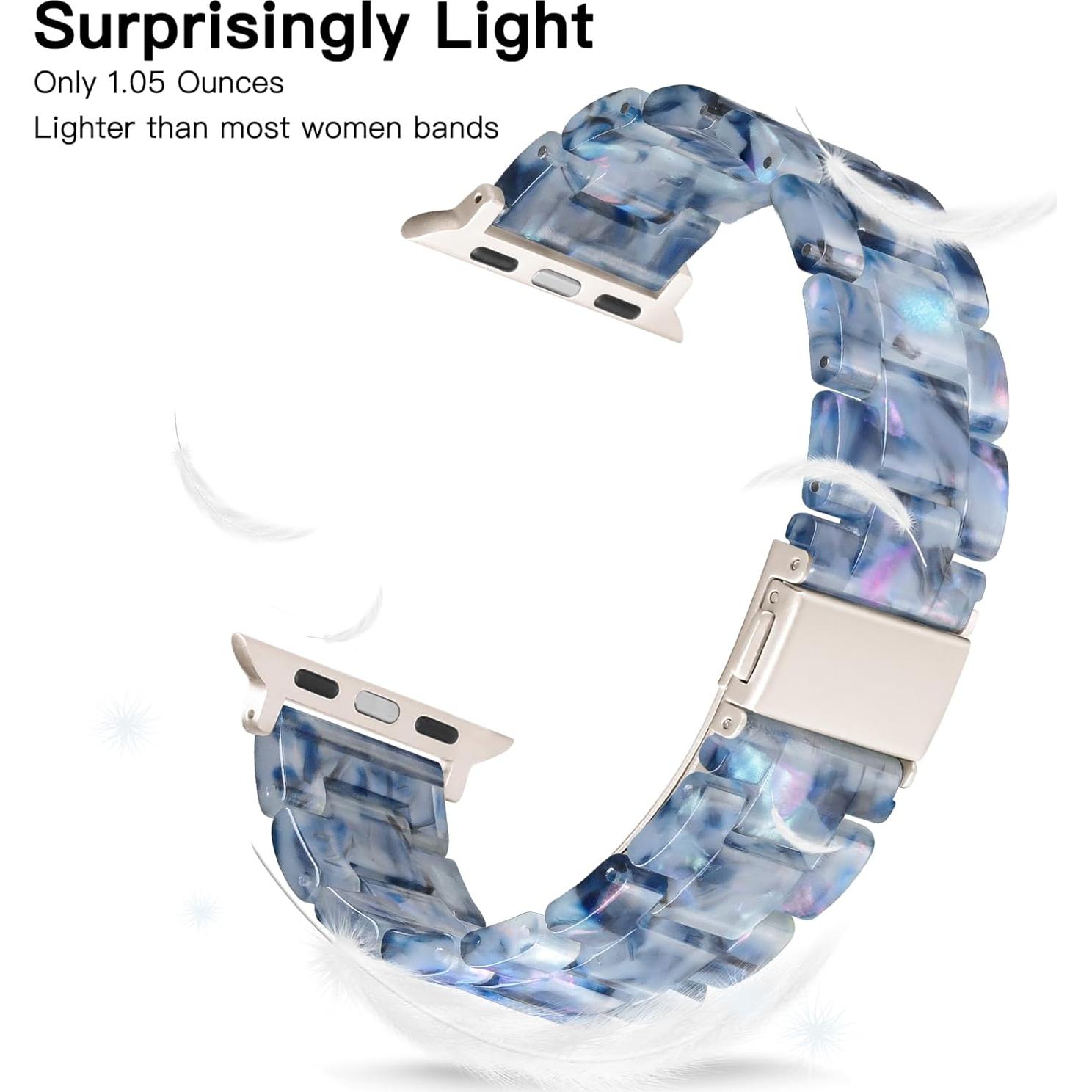 Banda de Resina Ligera Apple Watch 42mm/38mm/40mm - Azul Perlado