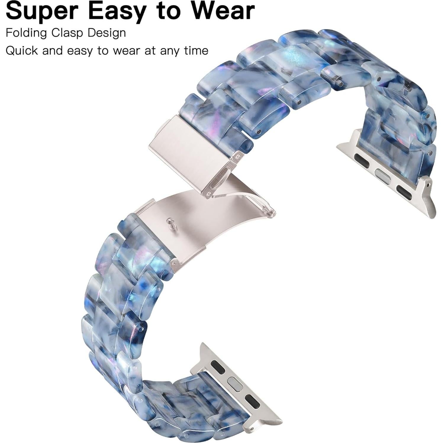 Banda de Resina Ligera Apple Watch 42mm/38mm/40mm - Azul Perlado