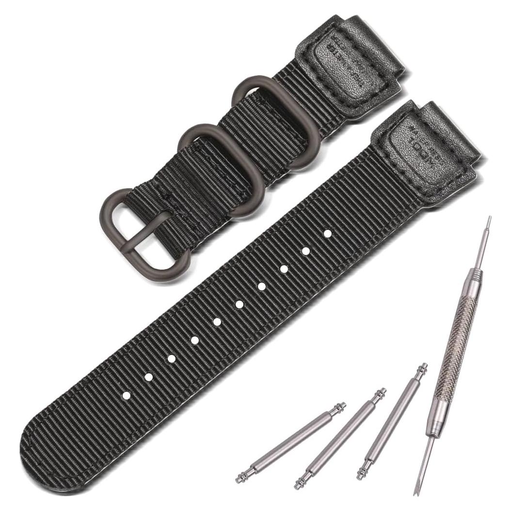 Correa de Reloj de Nylon MCXGL 18mm Negra para Casio
