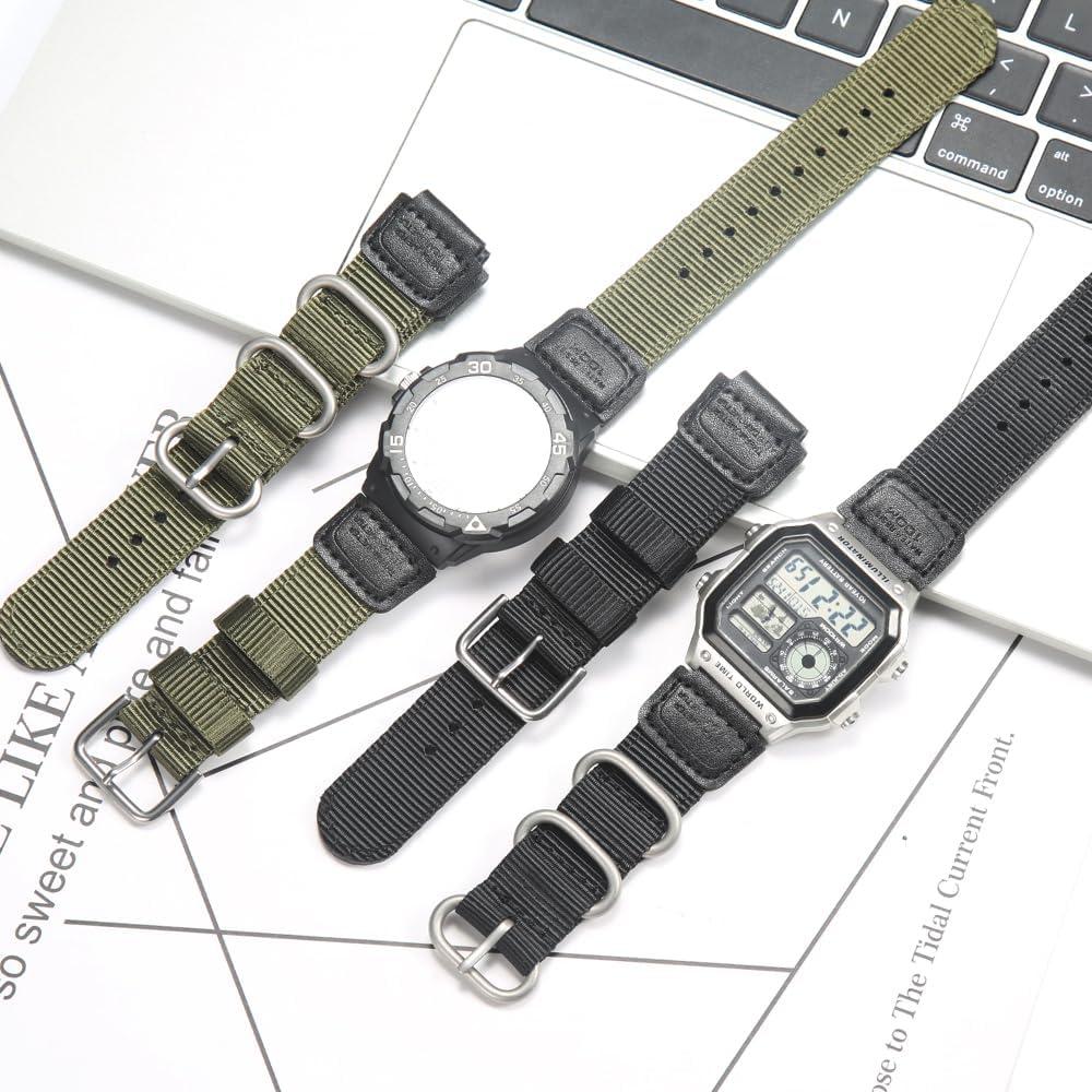 Correa de Reloj de Nylon MCXGL 18mm Negra para Casio