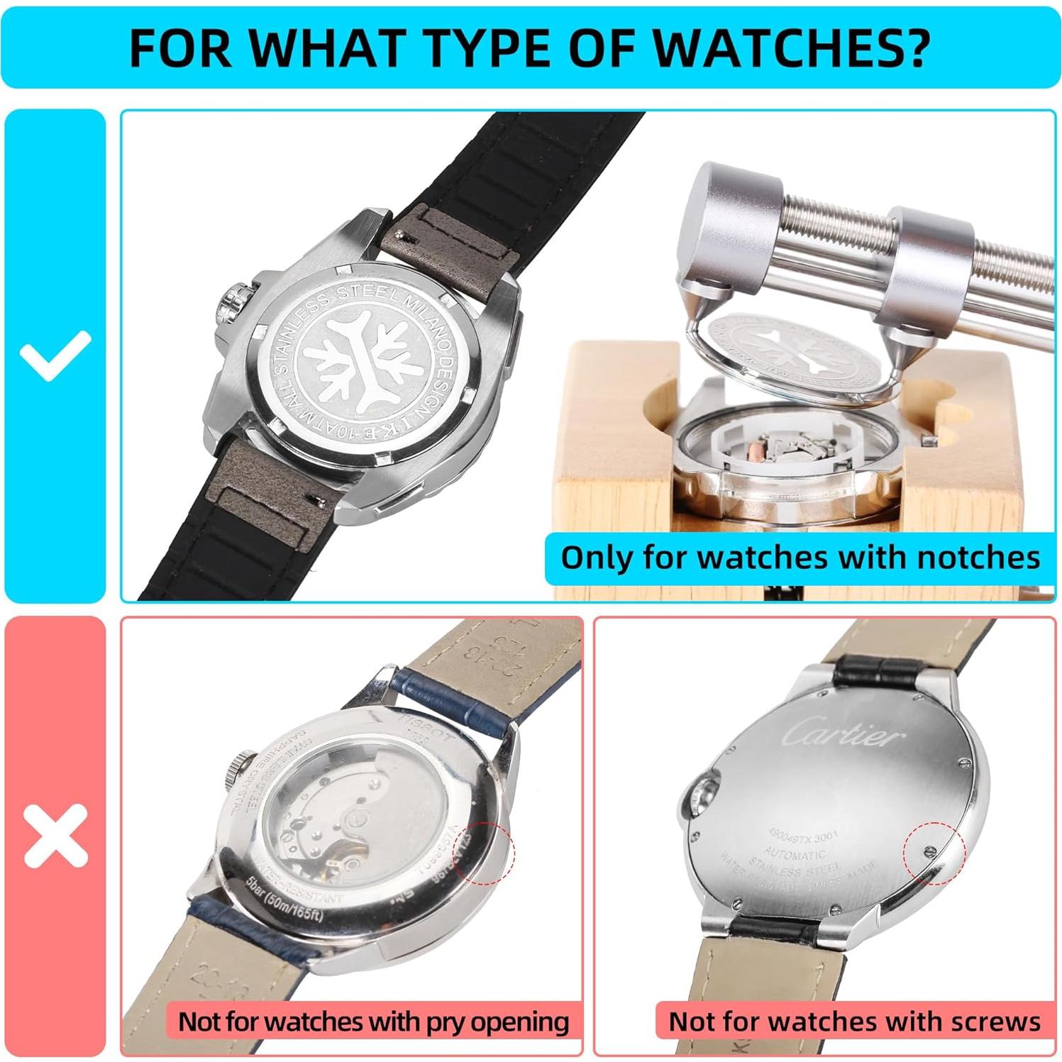 Abridor de Fondo de Reloj HAODA 2 Mandíbulas 60mm