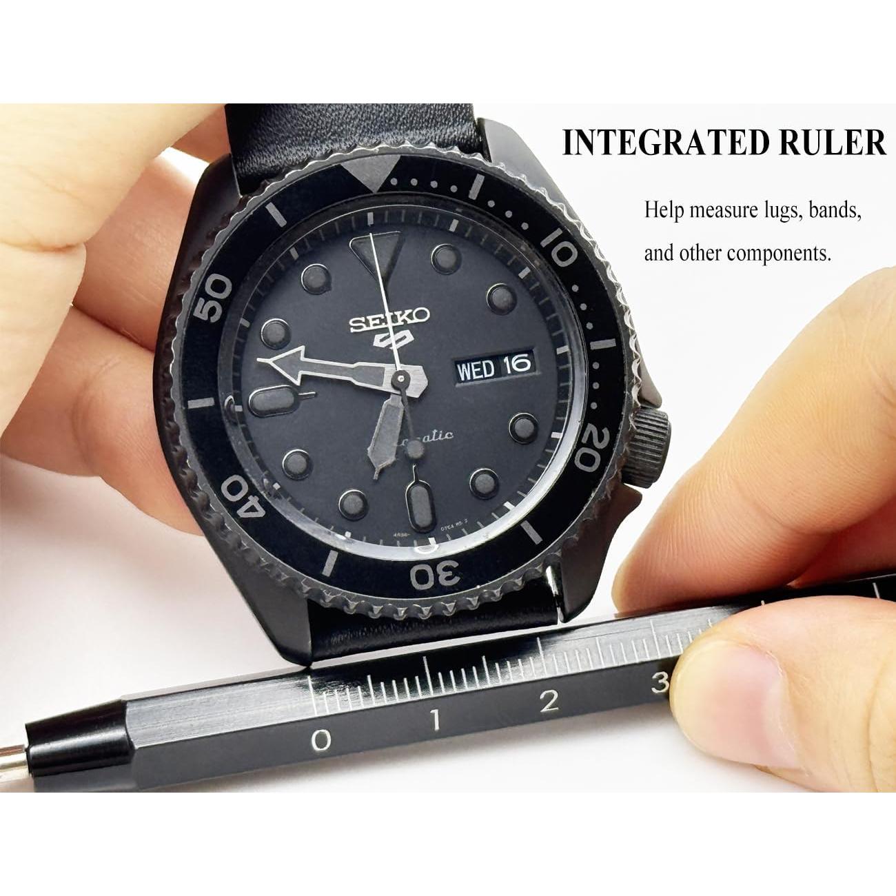 Kit de Herramientas para Reloj TICFROG - Acero Inoxidable, Regla Métrica