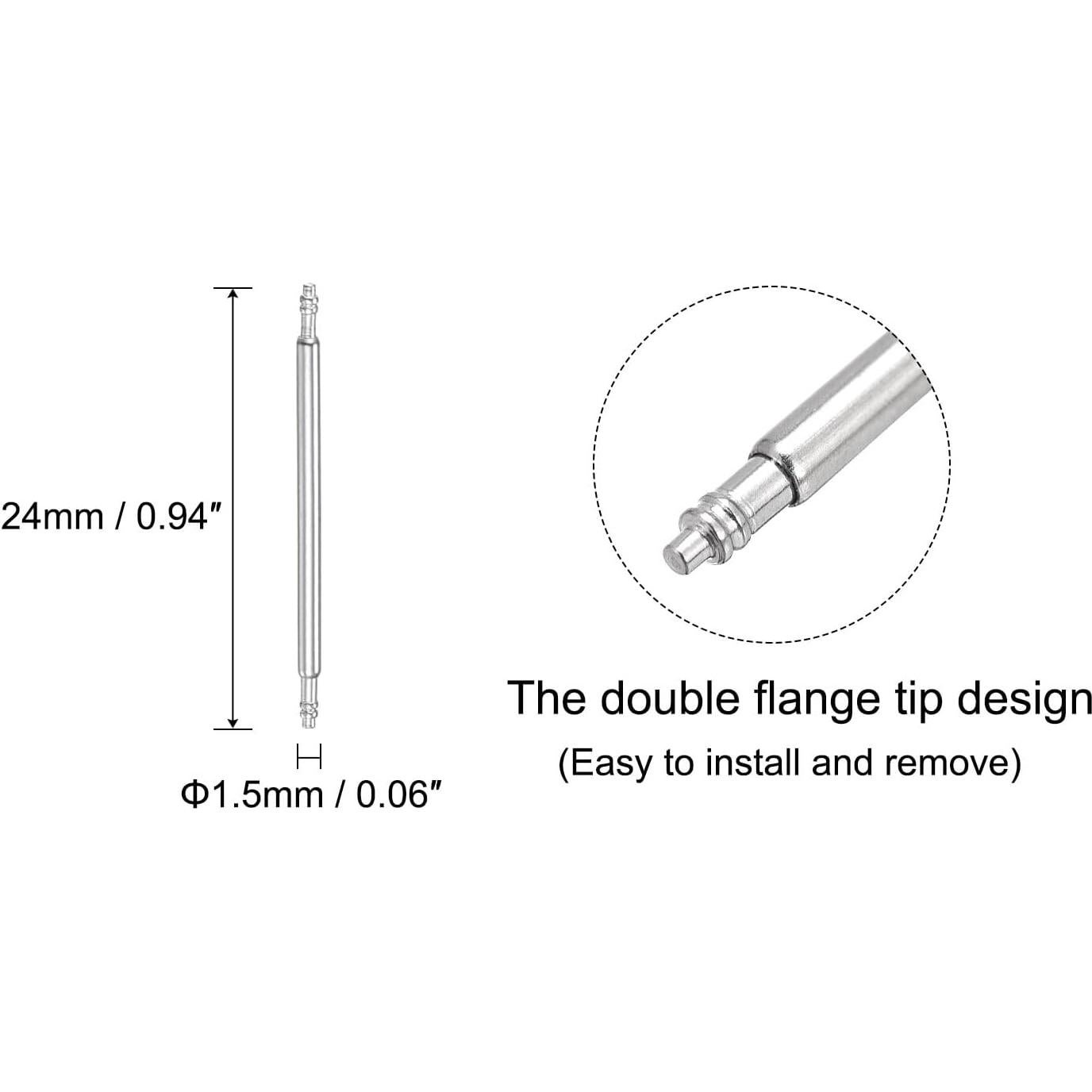 Pines de Resorte para Reloj uxcell 24mm Acero Inoxidable 8 PCS