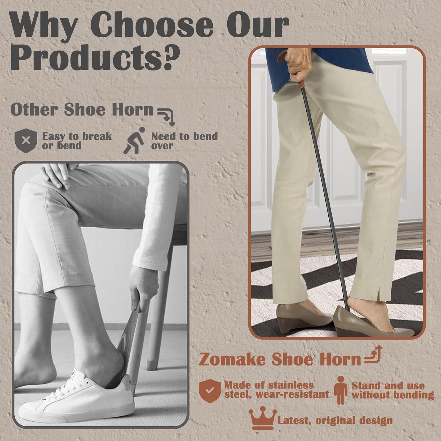 Cuchara para zapatos ZOMAKE larga 72 cm metal para mayores