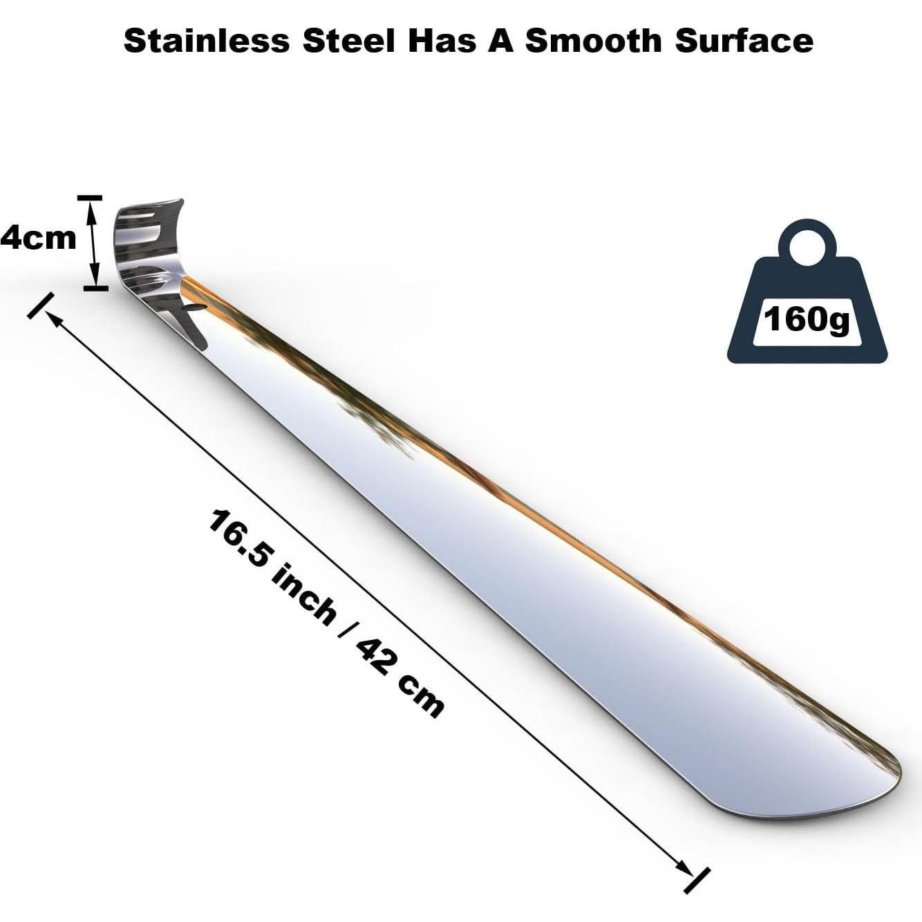 Cuerno de zapato largo de acero inoxidable 41.91 cm para adultos