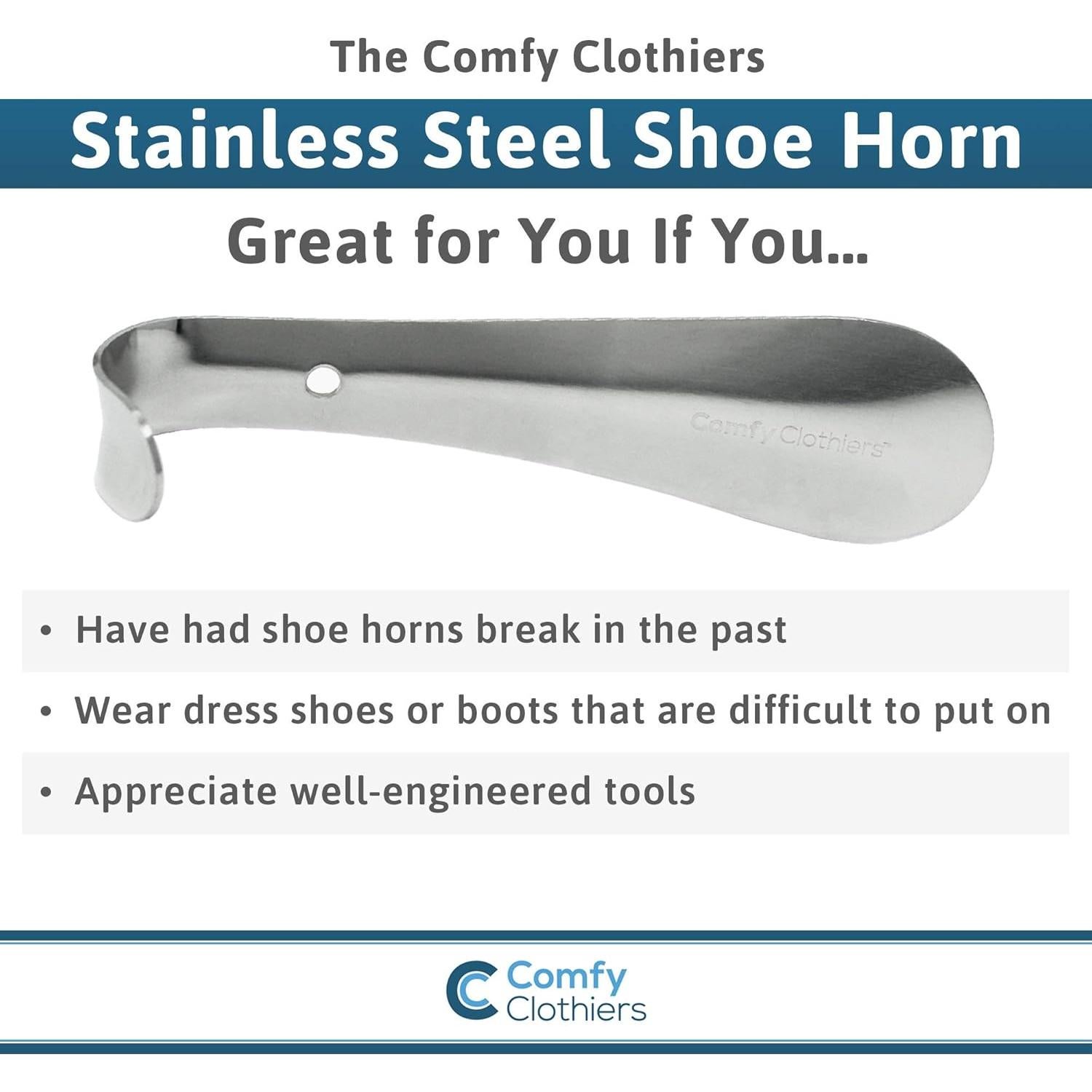 Cuerno de zapato de acero inoxidable Comfy Clothiers 15 cm