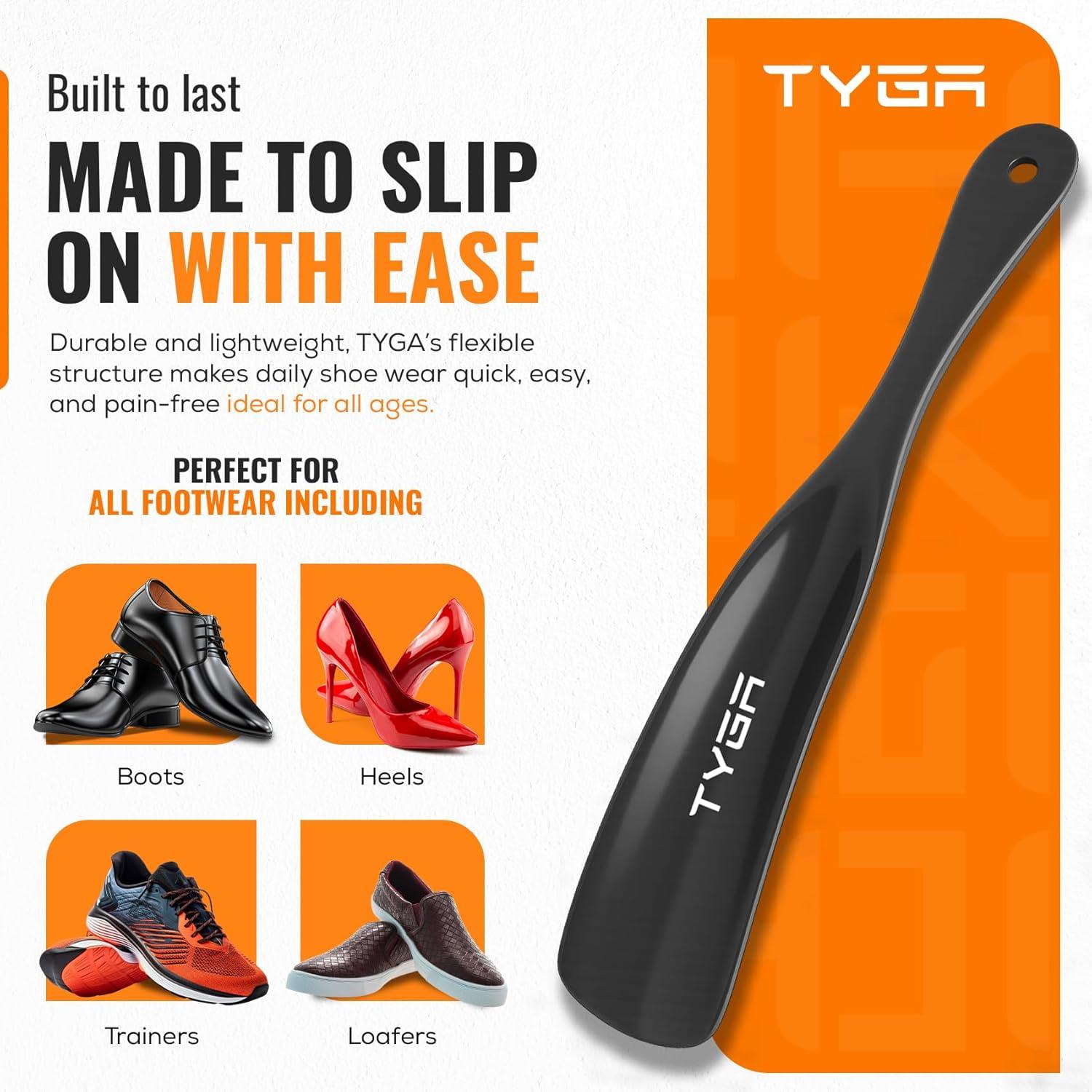 Calzadores TYGA a Prueba de Rotura 19.5cm 2pk Negro Rojo