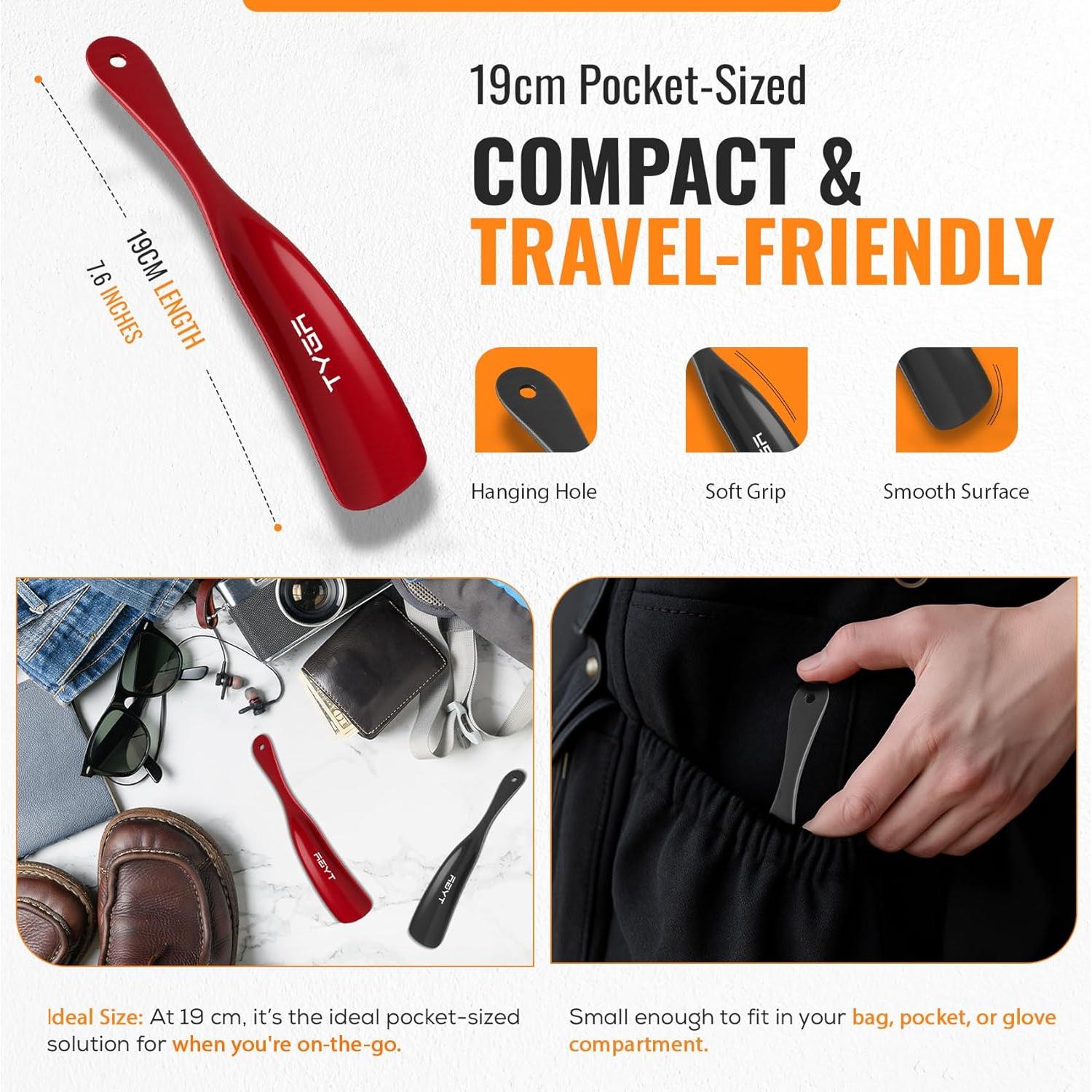 Calzadores TYGA a Prueba de Rotura 19.5cm 2pk Negro Rojo