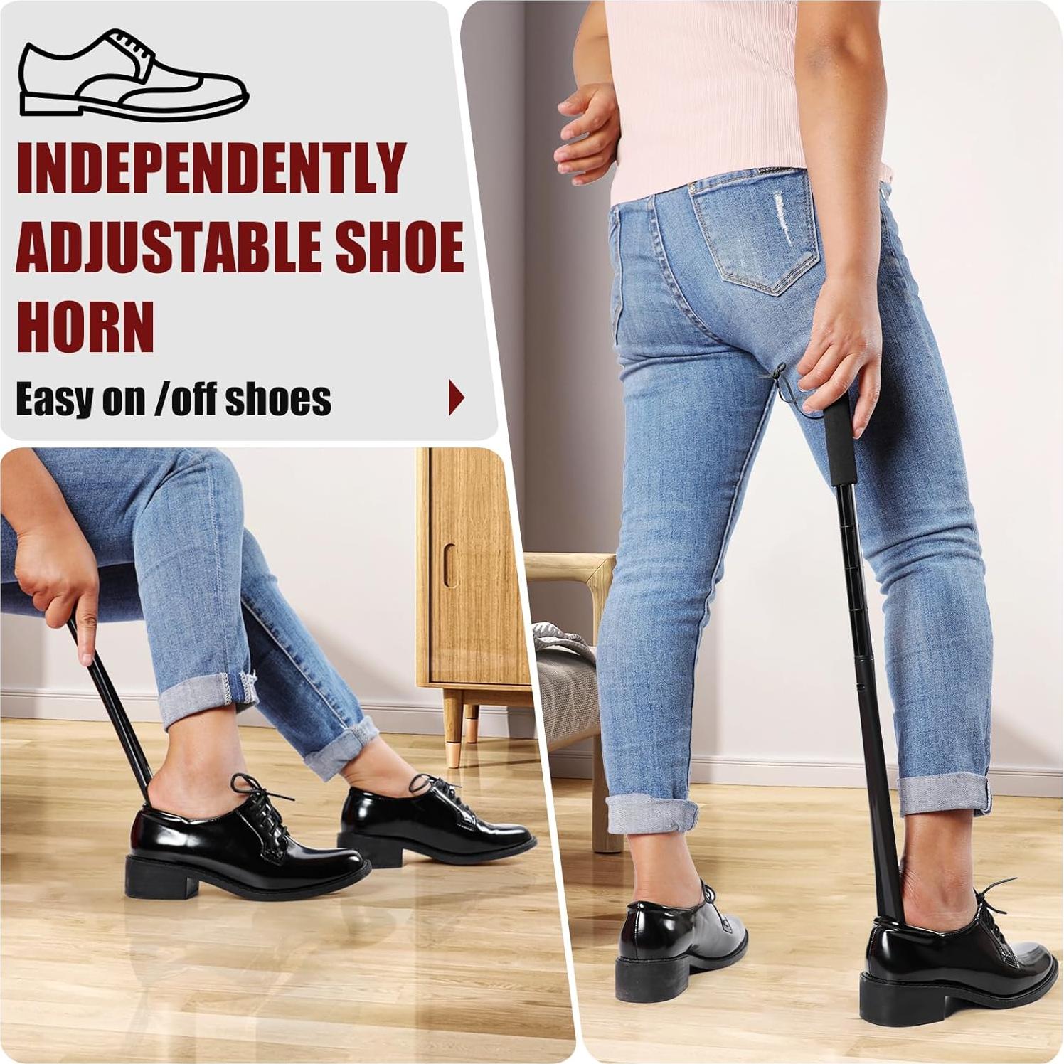 Cuerno de zapato largo ajustable 76 cm para personas mayores