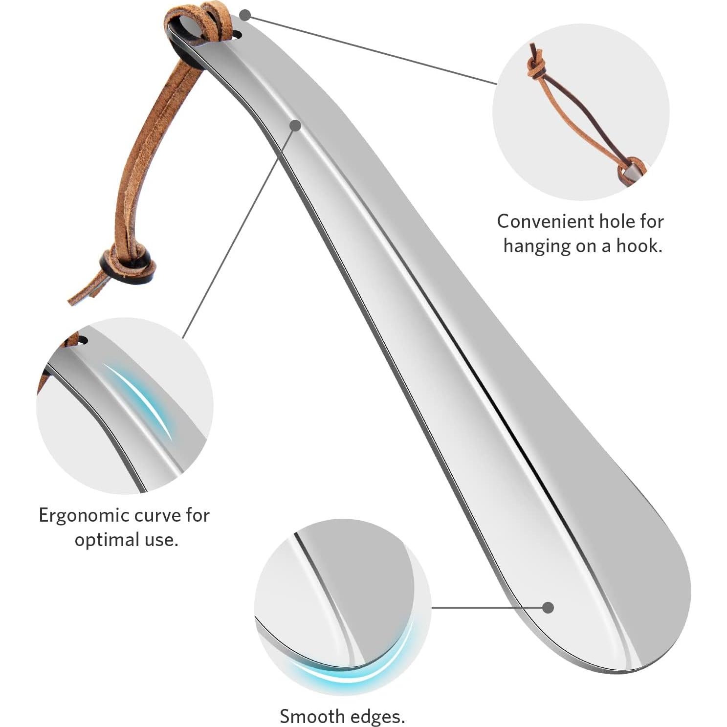 Cuerno de Zapato de Acero Inoxidable ONEKOO 19 cm - Portátil
