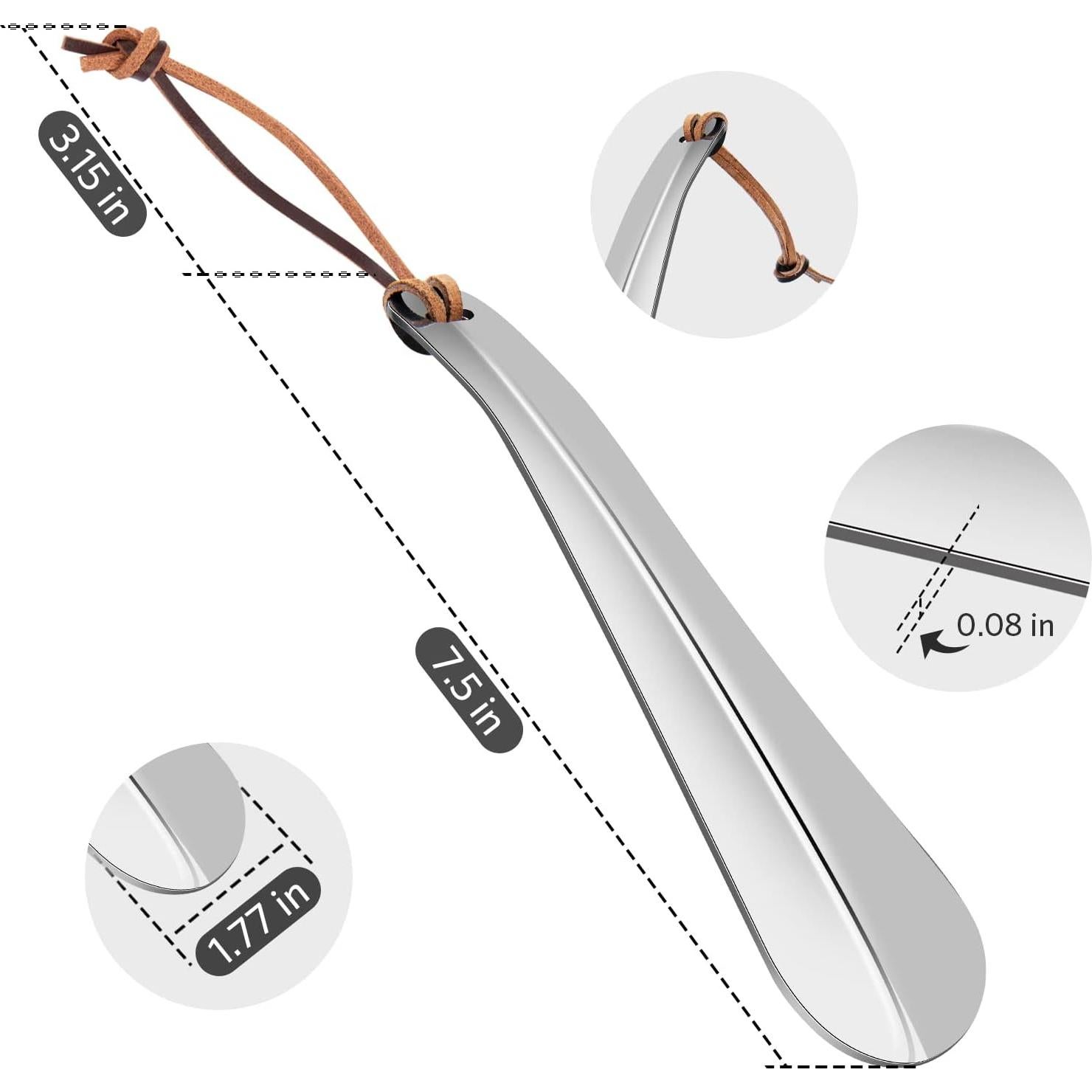 Cuerno de Zapato de Acero Inoxidable ONEKOO 19 cm - Portátil