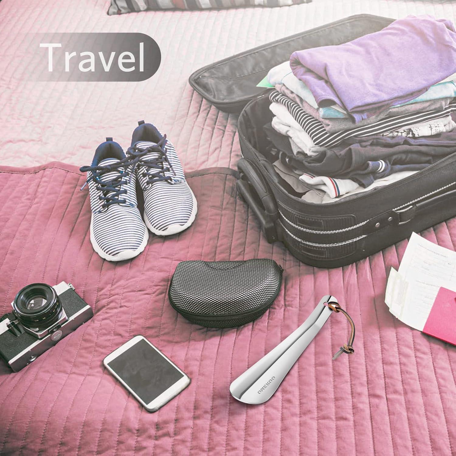 Cuerno de Zapato de Acero Inoxidable ONEKOO 19 cm - Portátil