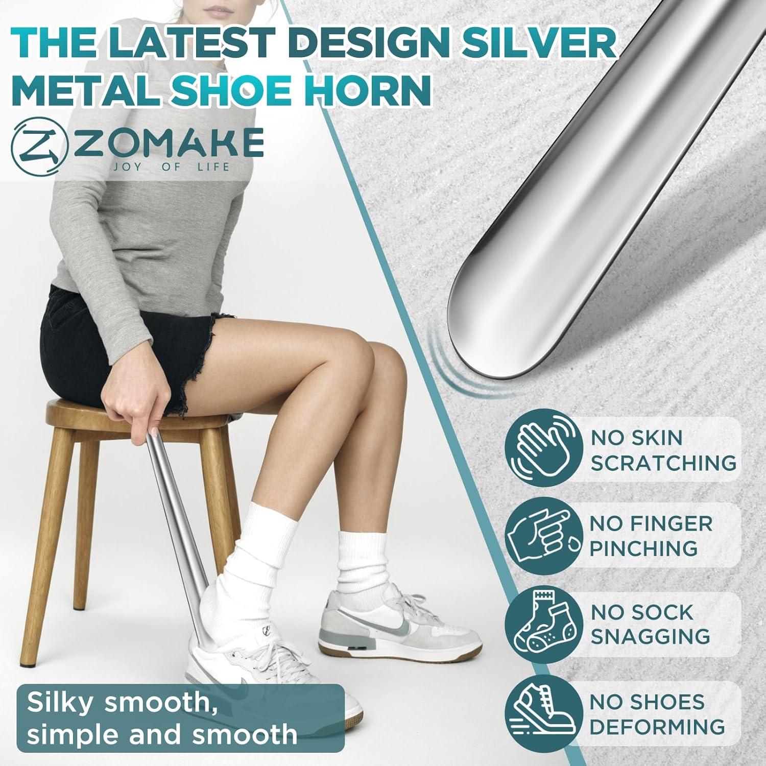 Cuerno de Zapato de Mango Largo ZOMAKE Acero Inoxidable 42 cm