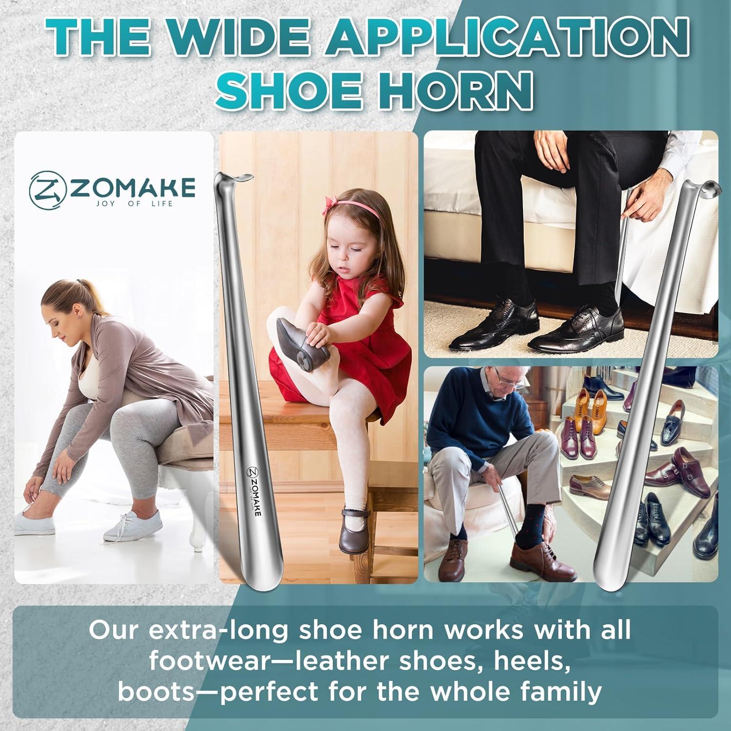 Cuerno de Zapato de Mango Largo ZOMAKE Acero Inoxidable 42 cm