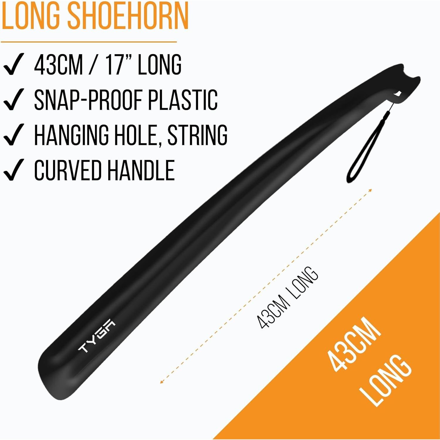 Cuerno de Zapato TYGA Mango Largo 43cm Plástico Flexible