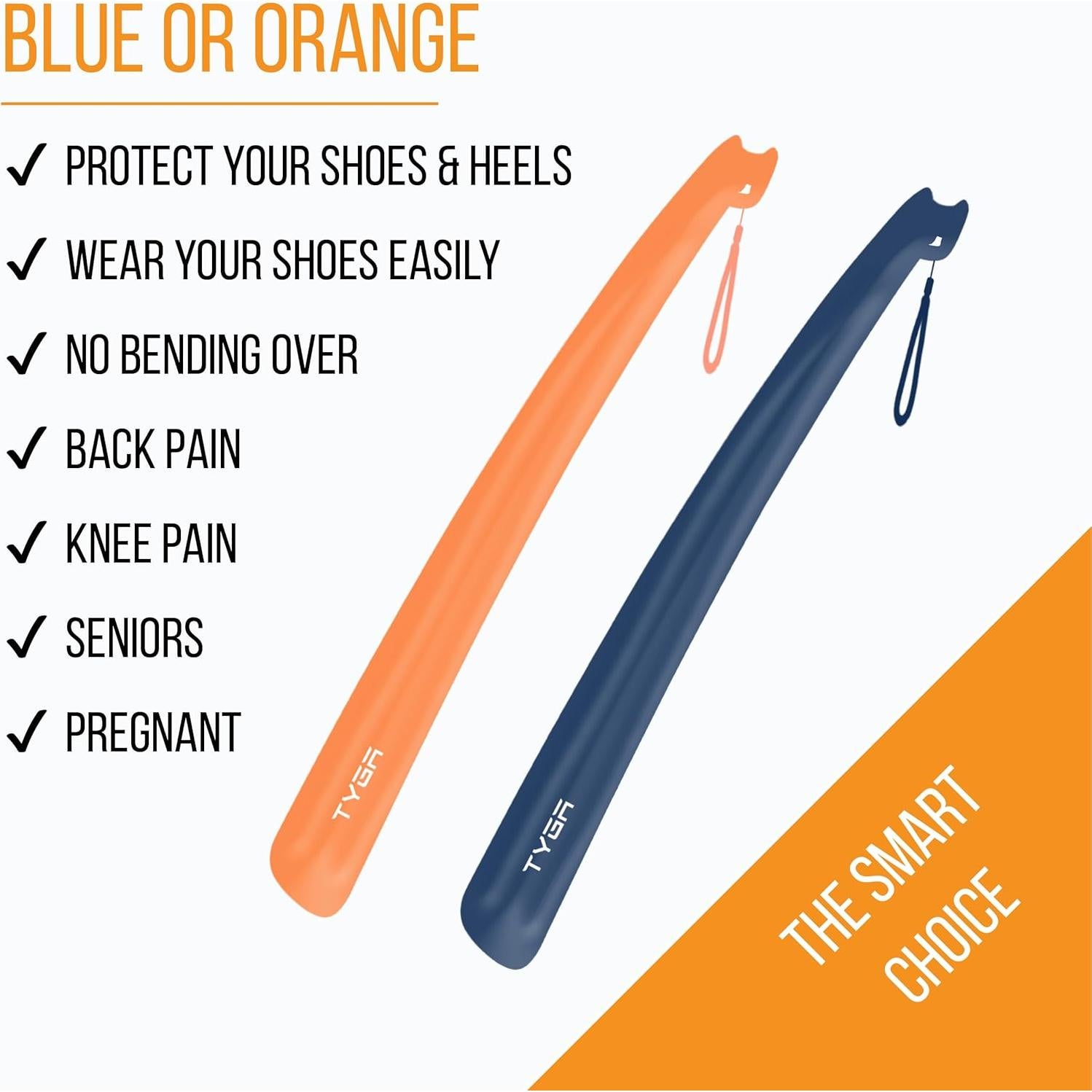 Cuerno de Zapato TYGA Mango Largo 43cm Plástico Flexible