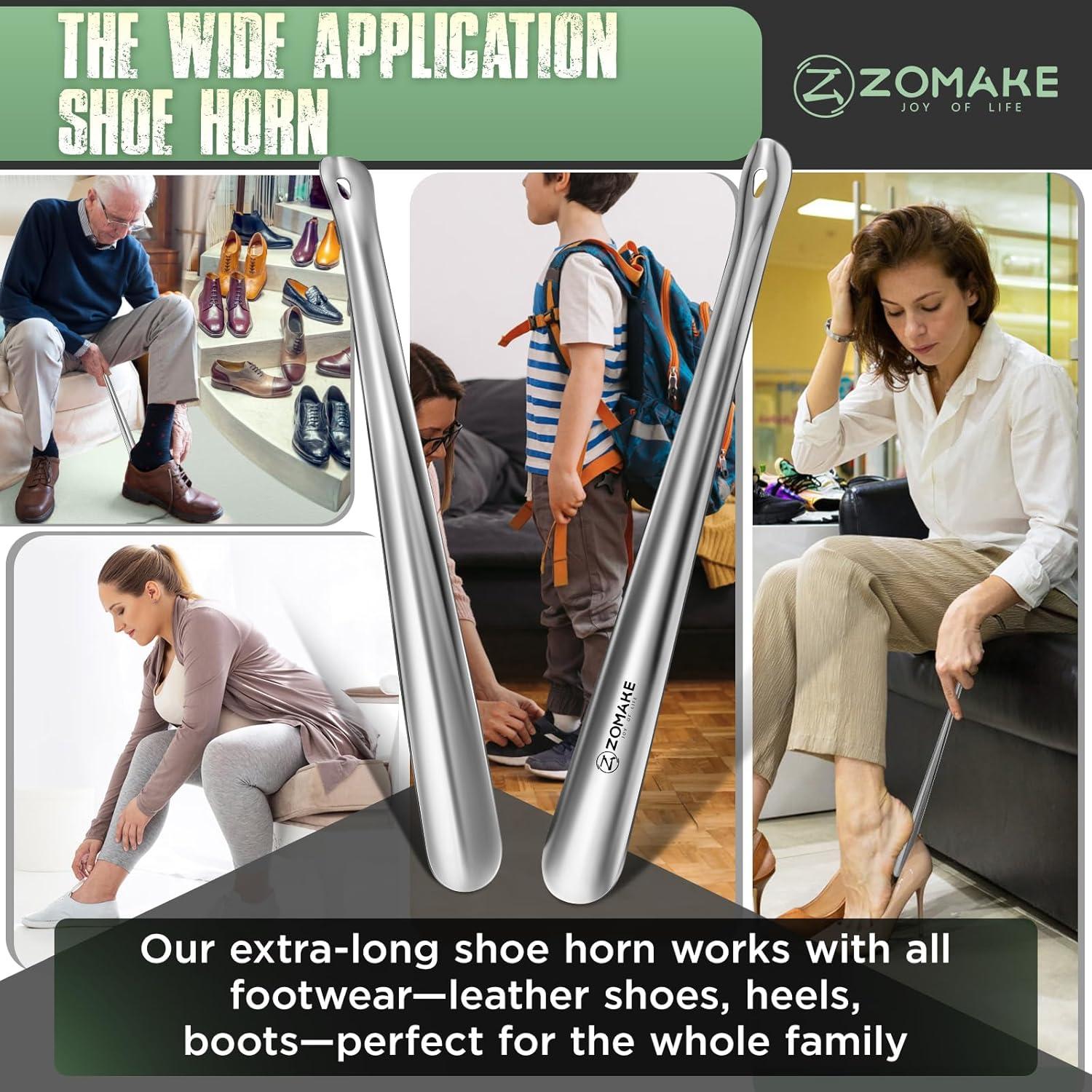 Cuerno de Zapato de Mango Largo ZOMAKE Acero Inoxidable 42 cm