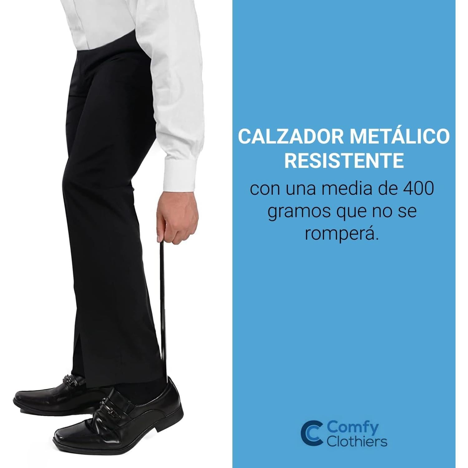 Cuerno de Zapato Metálico Largo 79cm Acero Inoxidable para Ancianos