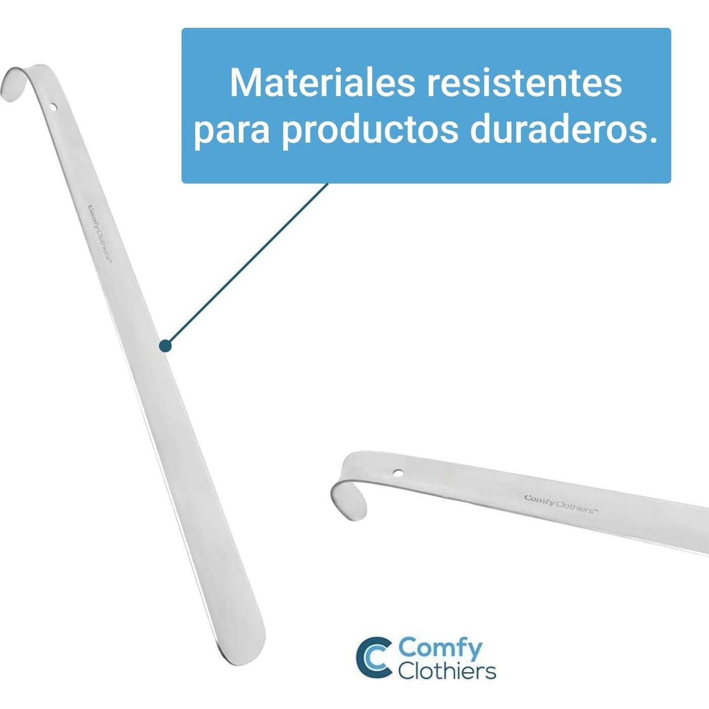 Cuerno de Zapato Metálico Largo 79cm Acero Inoxidable para Ancianos