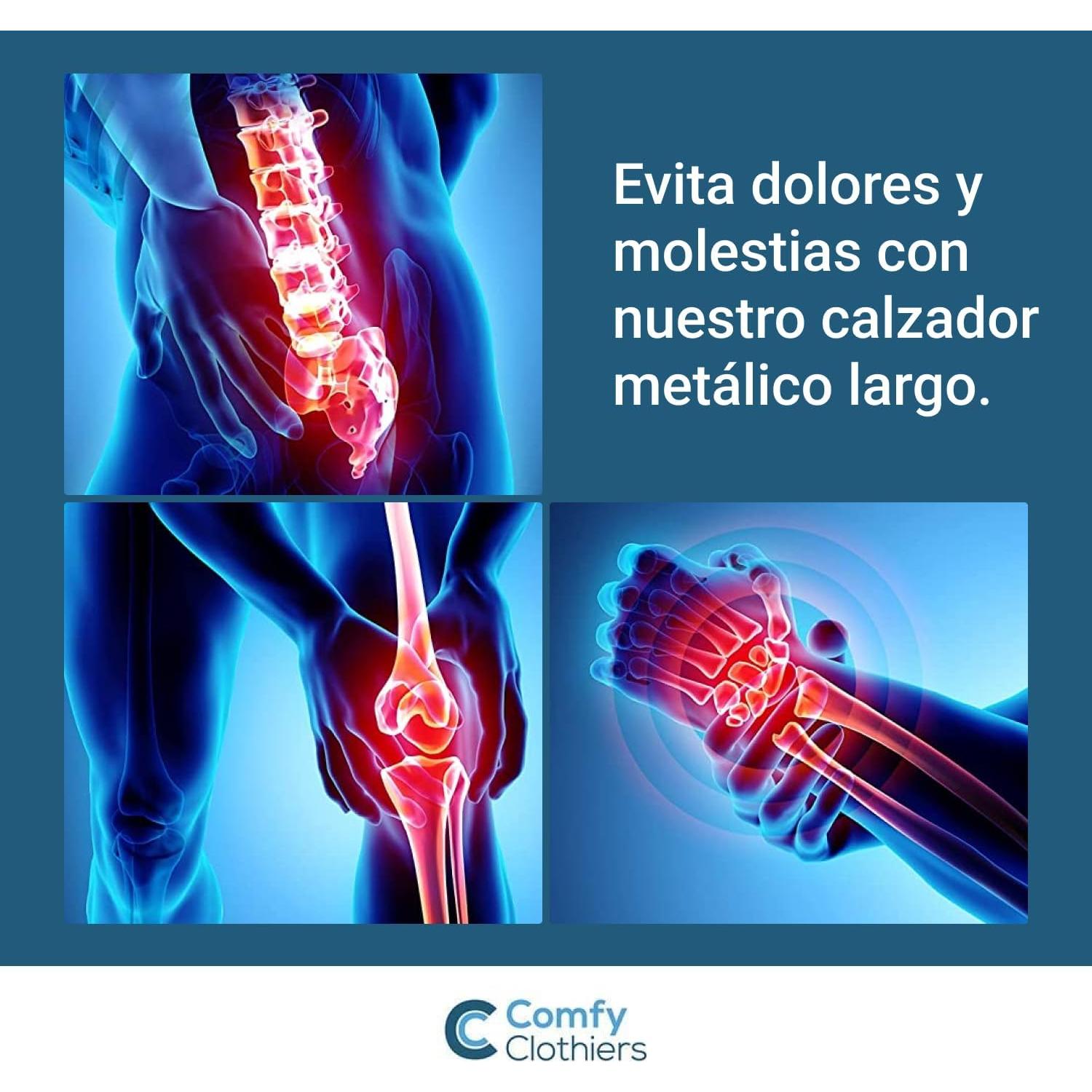 Cuerno de Zapato Metálico Largo 79cm Acero Inoxidable para Ancianos