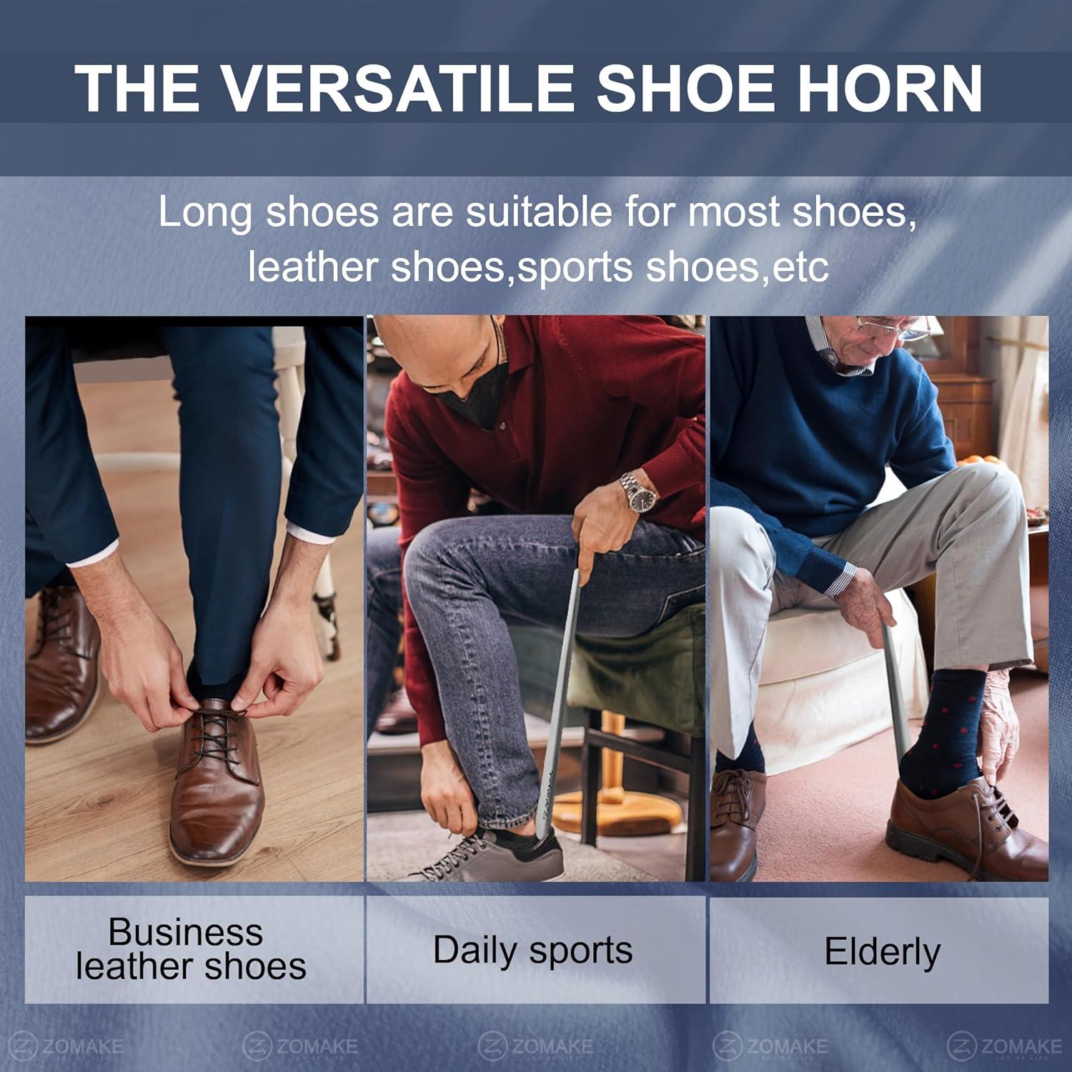 Cuerno de Zapato de Mango Largo ZOMAKE Acero Inoxidable 41.91 cm