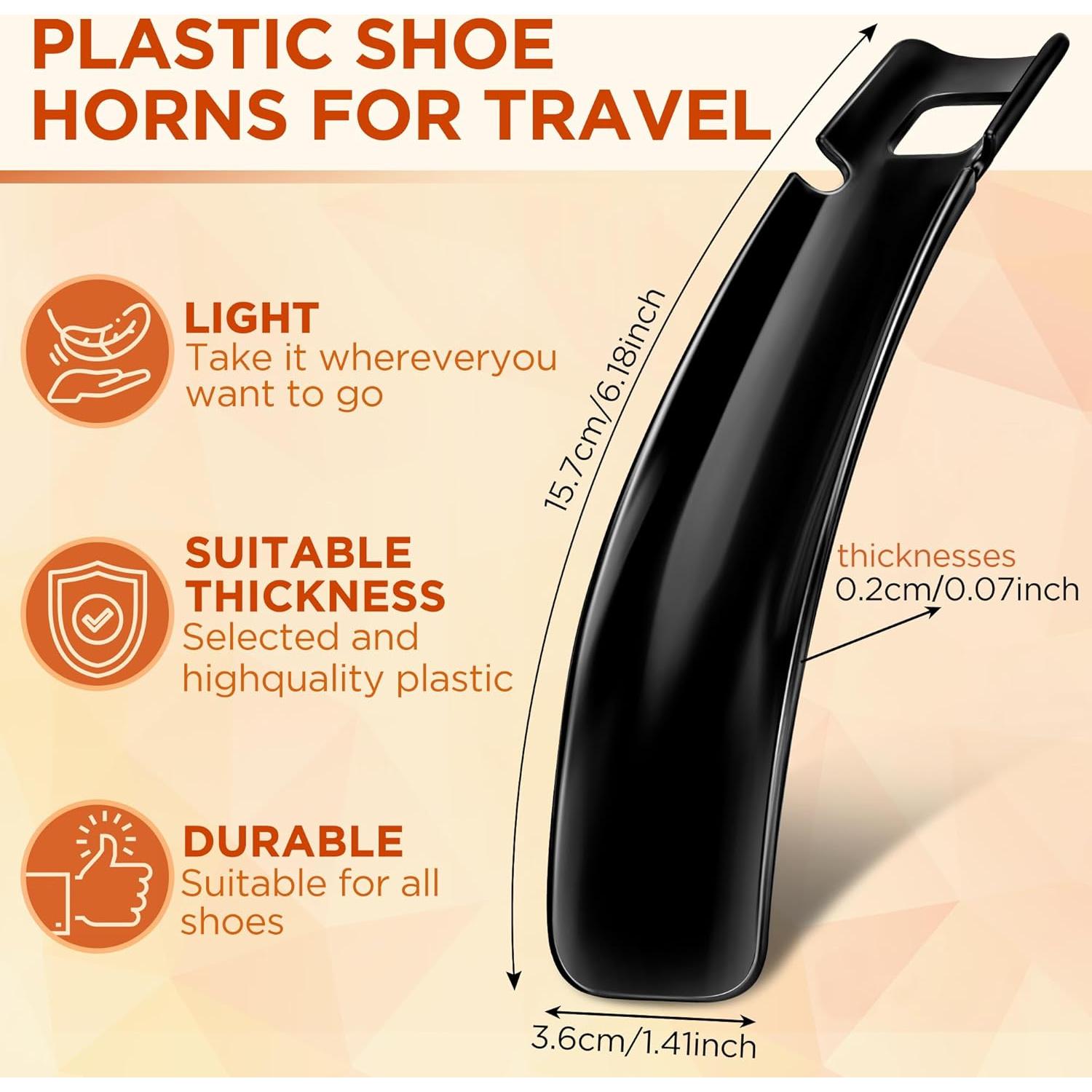 Cuchara de zapatos de plástico Senbers negra 16.5 cm para viaje