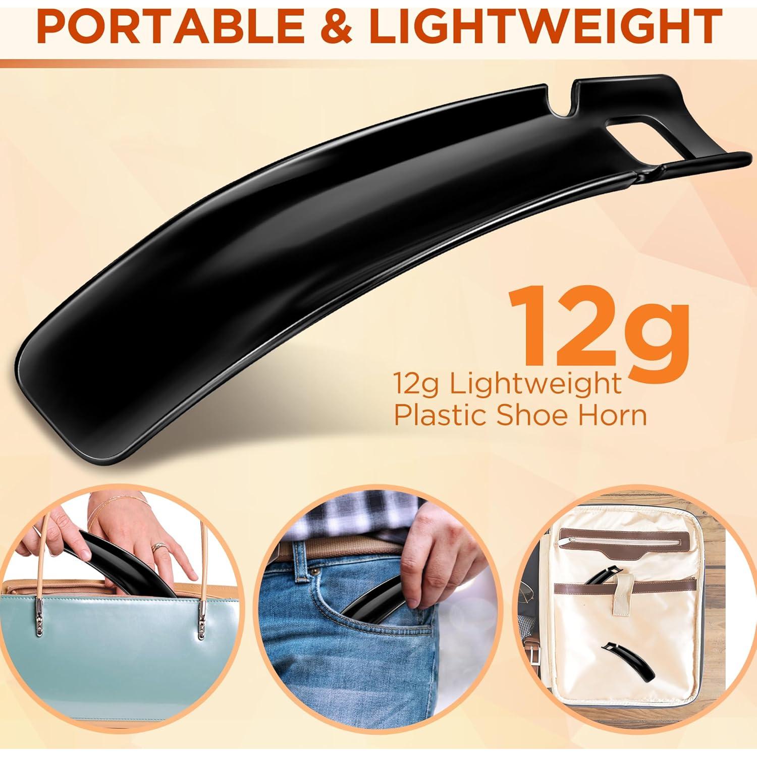 Cuchara de zapatos de plástico Senbers negra 16.5 cm para viaje