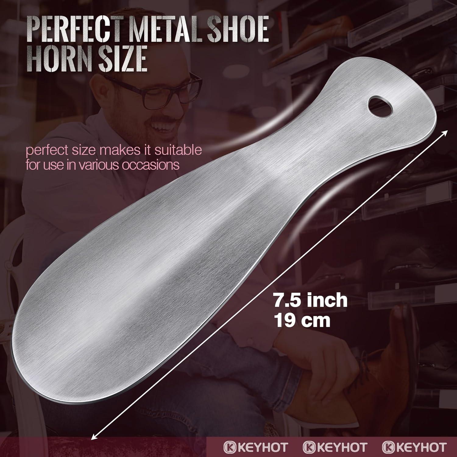 Cuerno de zapato de metal KEYHOT 19.05 cm para hombres y mujeres