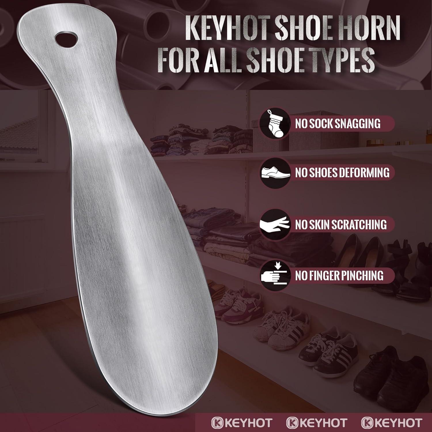 Cuerno de zapato de metal KEYHOT 19.05 cm para hombres y mujeres