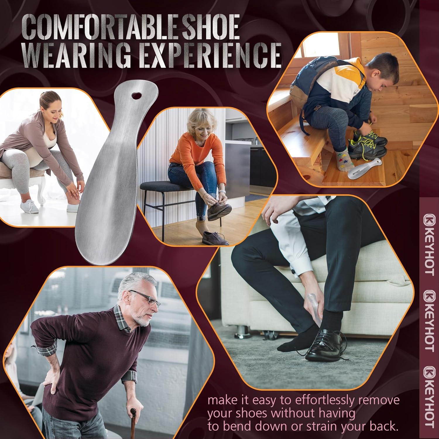 Cuerno de zapato de metal KEYHOT 19.05 cm para hombres y mujeres