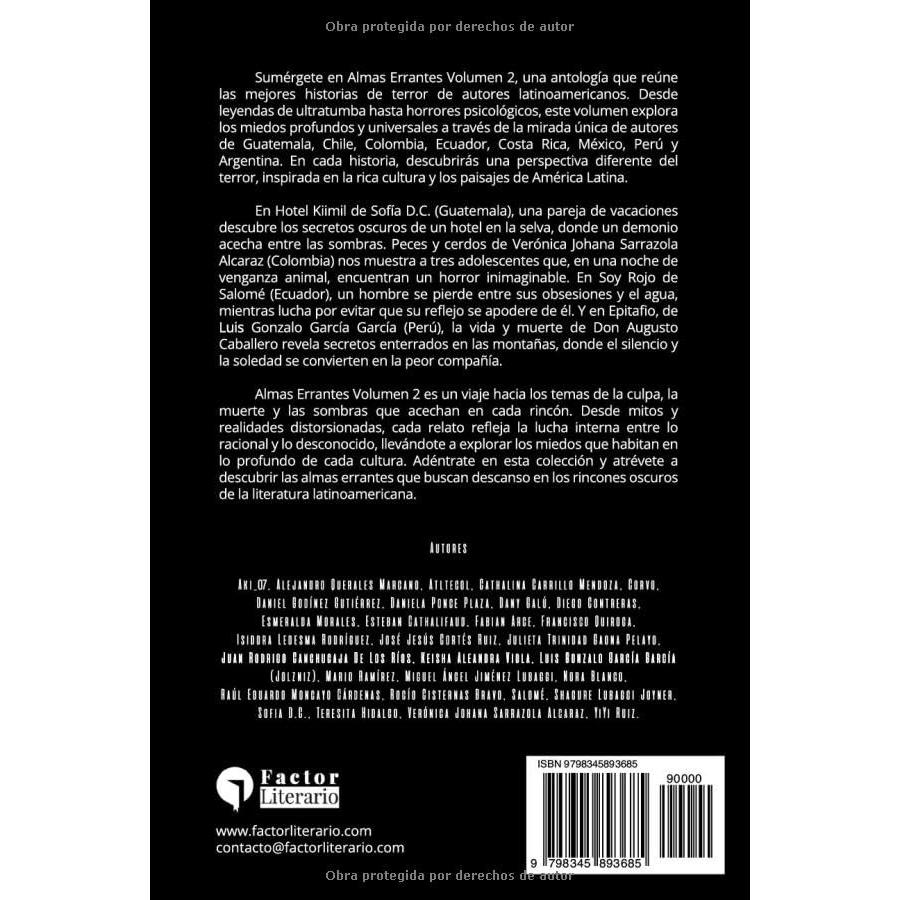 Almas errantes: Relatos de terror latinoamericano Volumen 2 (Spanish Edition)