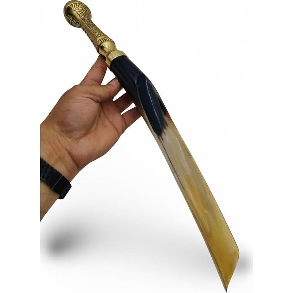 Cuerno de zapato de cuerno real 40.64 cm con mango de latón