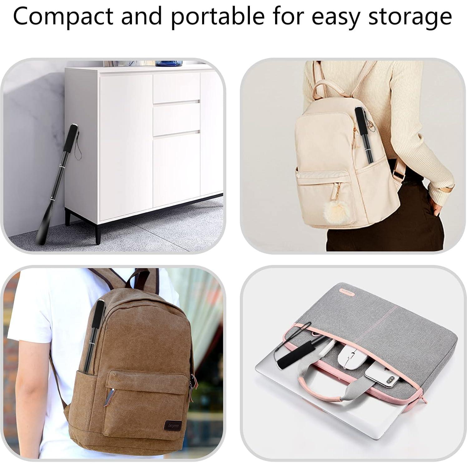 Cuerno de zapato retráctil de aluminio con mango largo 93.98 cm