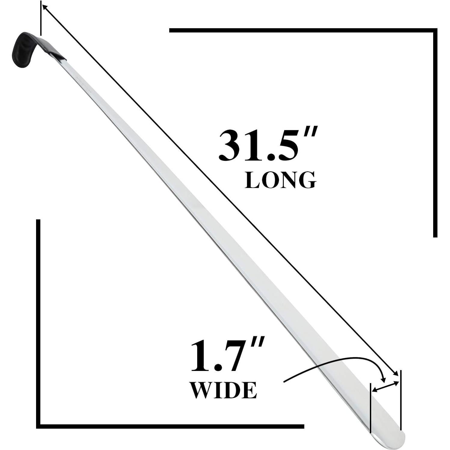 Cuerno de Zapato de Metal 80 cm con Mango de Cuero - Unisex