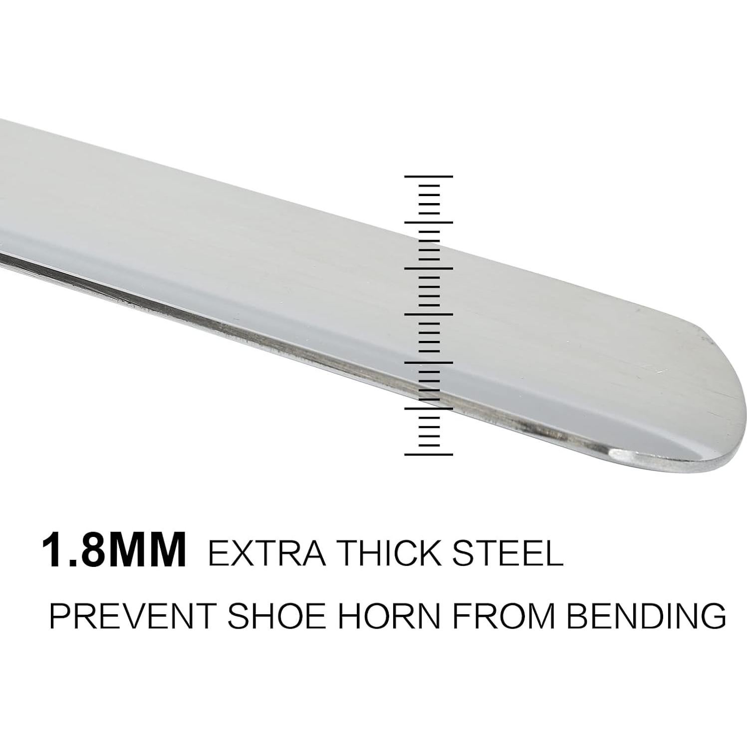 Cuerno de Zapato de Metal 80 cm con Mango de Cuero - Unisex