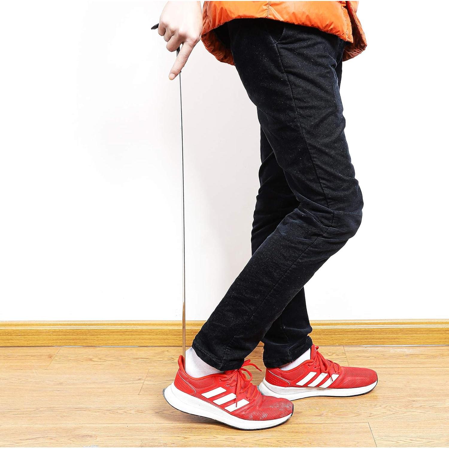 Cuerno de Zapato de Metal 80 cm con Mango de Cuero - Unisex