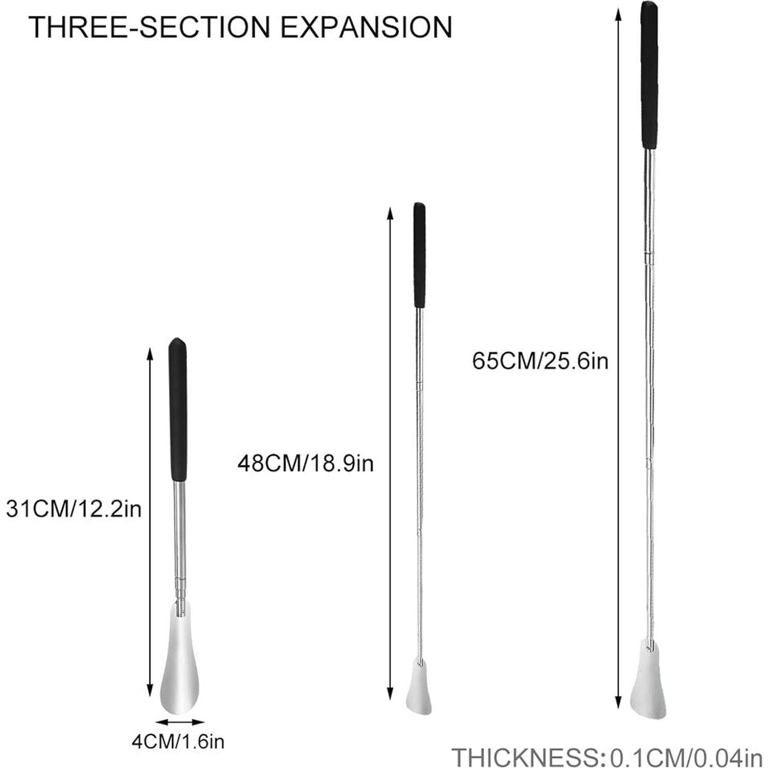 Cuchara para zapatos ajustable Fanwer de acero inoxidable 31-65 cm