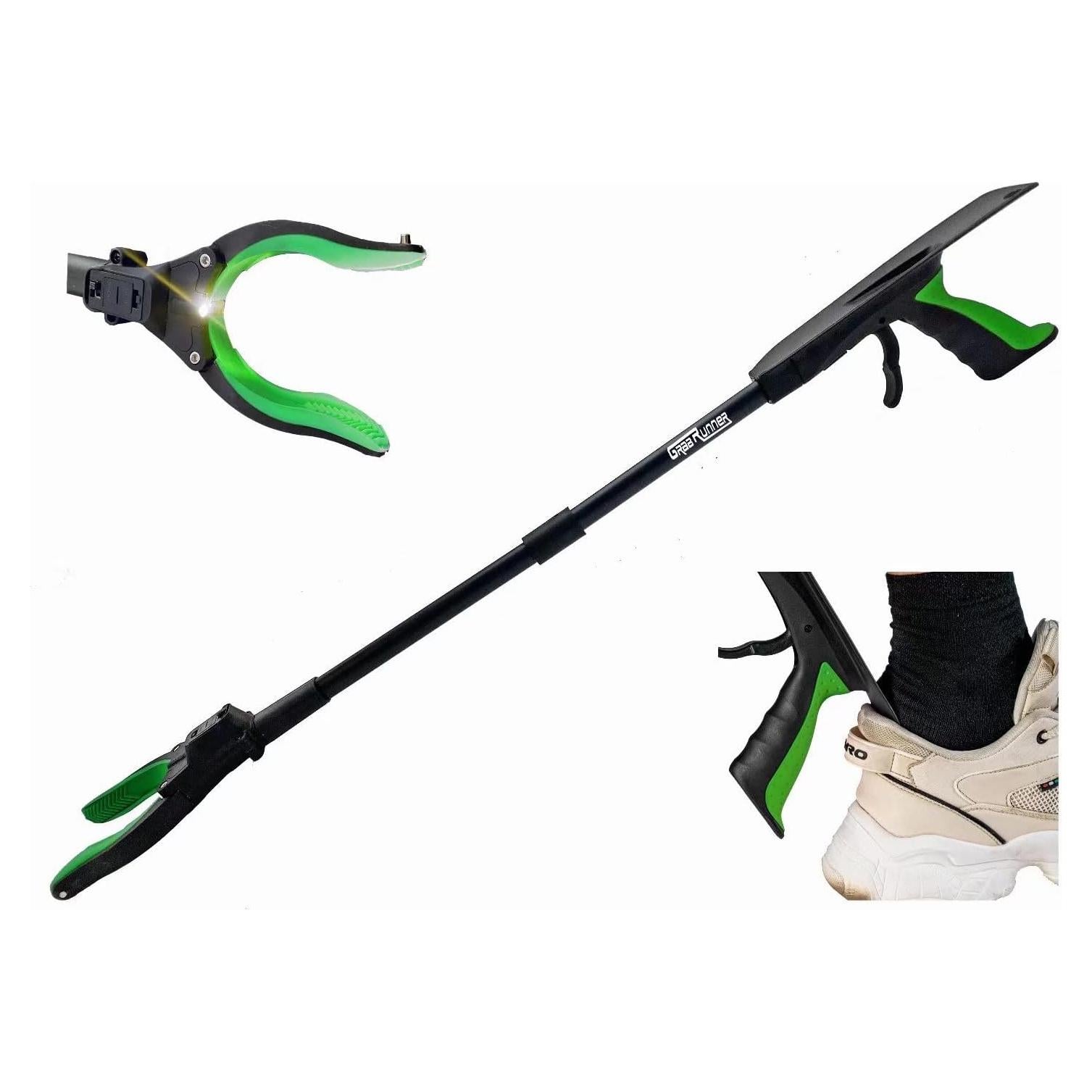 Herramienta de agarre GrabRunner 81 cm con luz LED verde