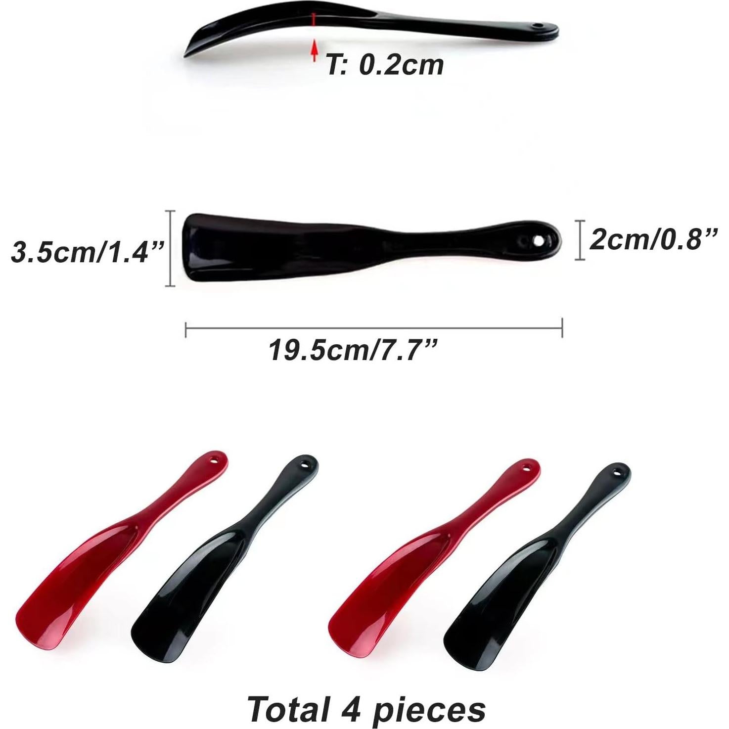 4 Piezas Cuchara de Zapato Plástica Superior 19.5cm - Viaje