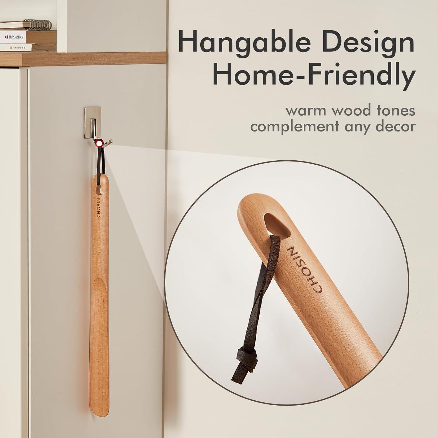 Cuchara para Calzado CHOSIN 2 Piezas Madera Ergonomica