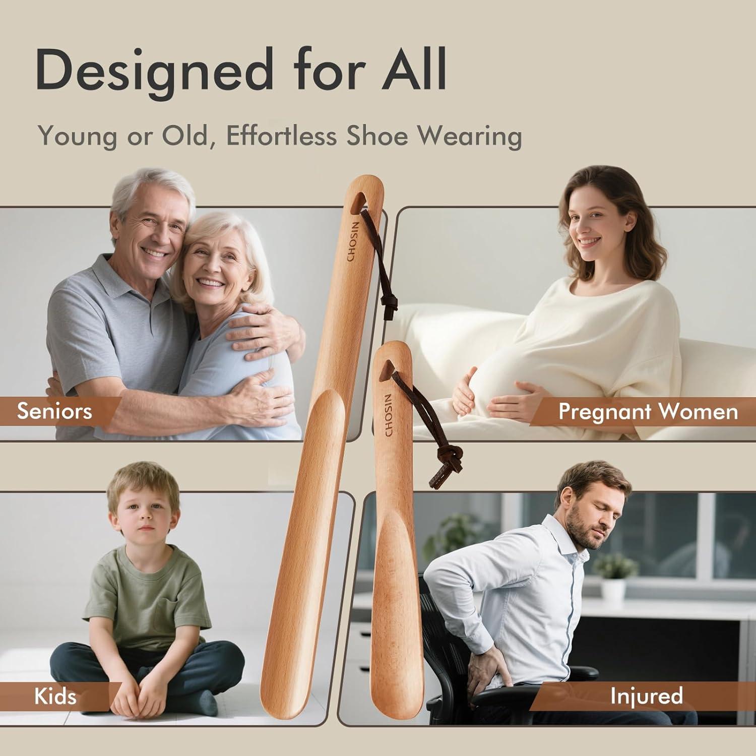 Cuchara para Calzado CHOSIN 2 Piezas Madera Ergonomica