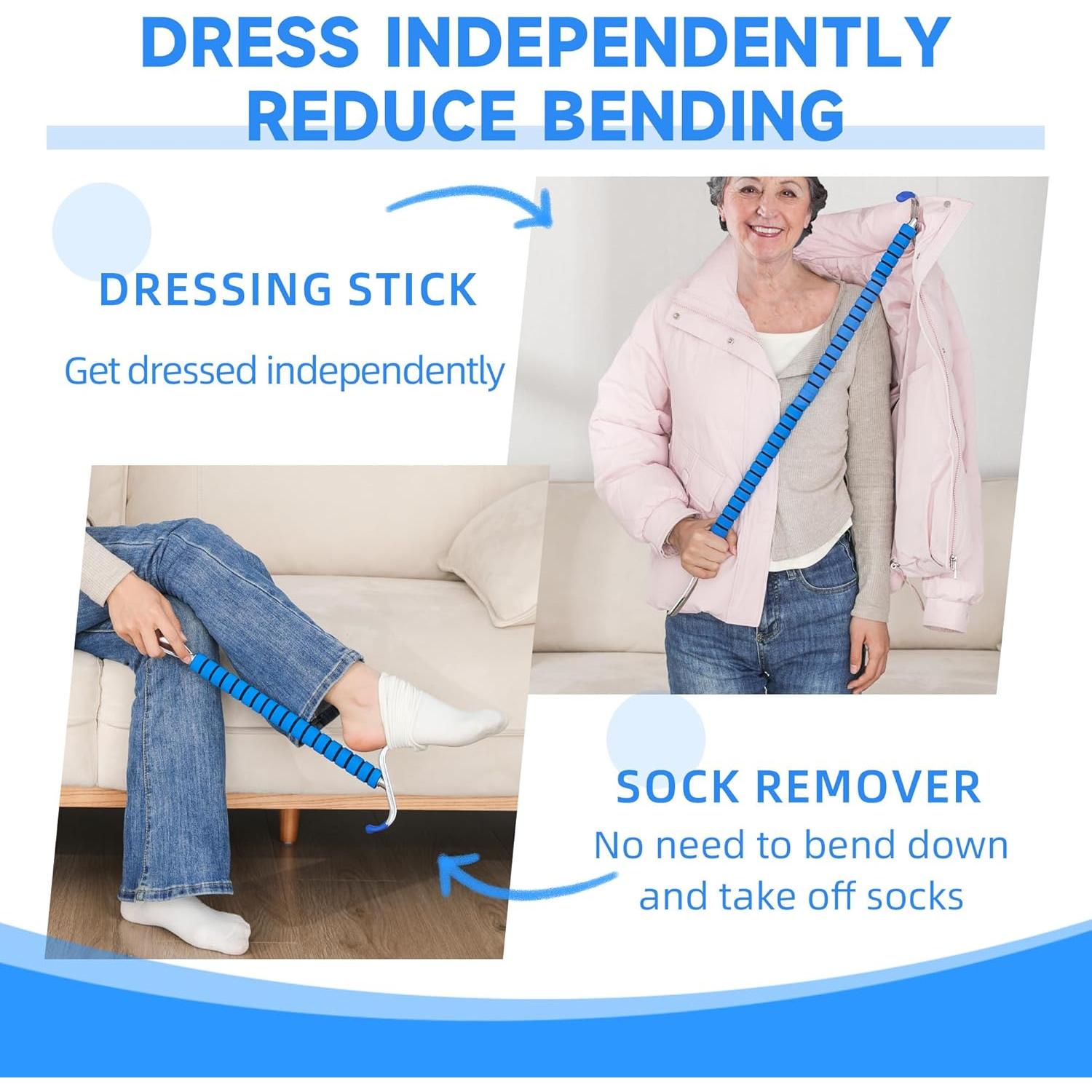 Calzador Largo de Acero Inoxidable Fanwer 45-76 cm para Personas Mayores