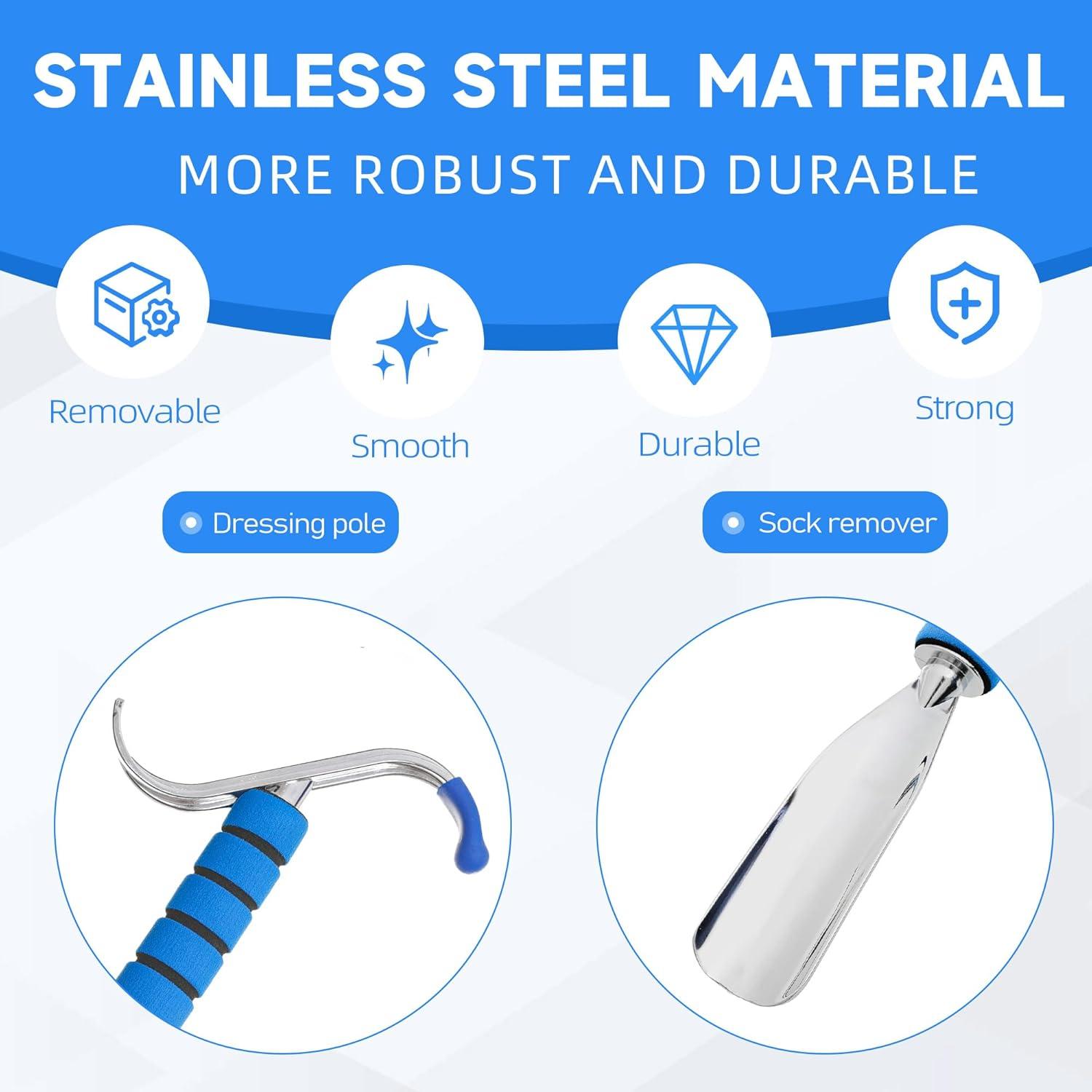 Calzador Largo de Acero Inoxidable Fanwer 45-76 cm para Personas Mayores