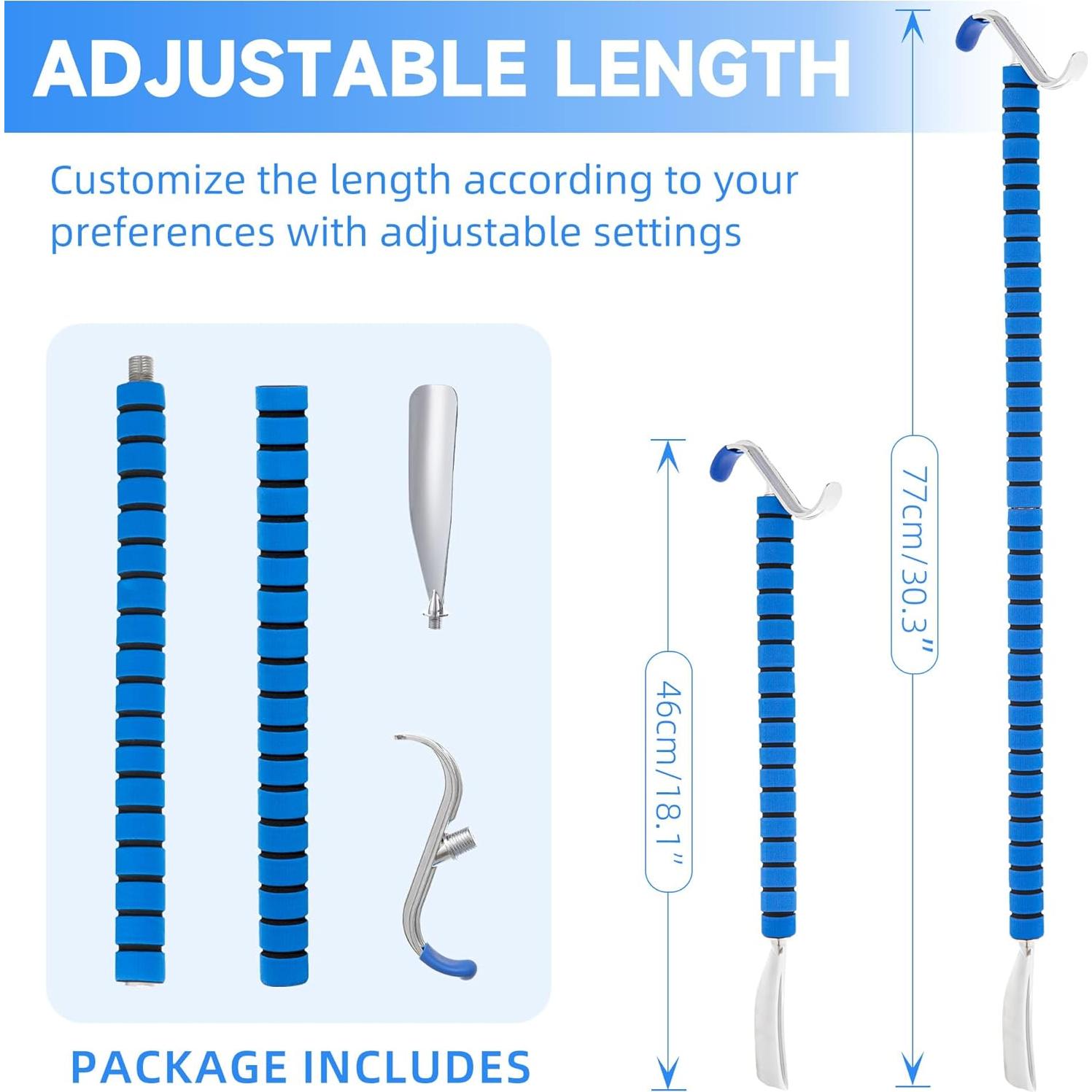 Calzador Largo de Acero Inoxidable Fanwer 45-76 cm para Personas Mayores