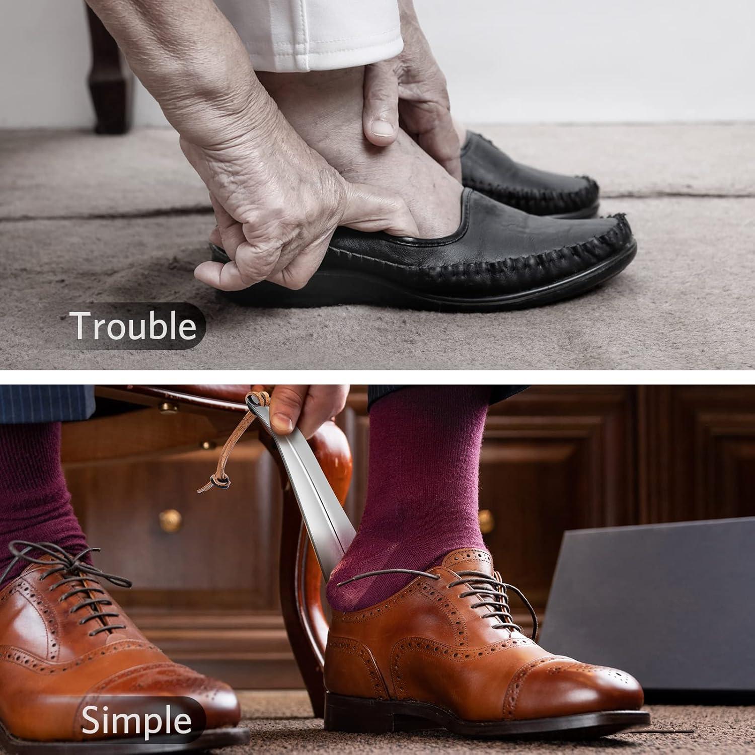 Juego de Calzadores de Acero Inoxidable ONEKOO - Largo 30.48 cm y Corto 19.05 cm