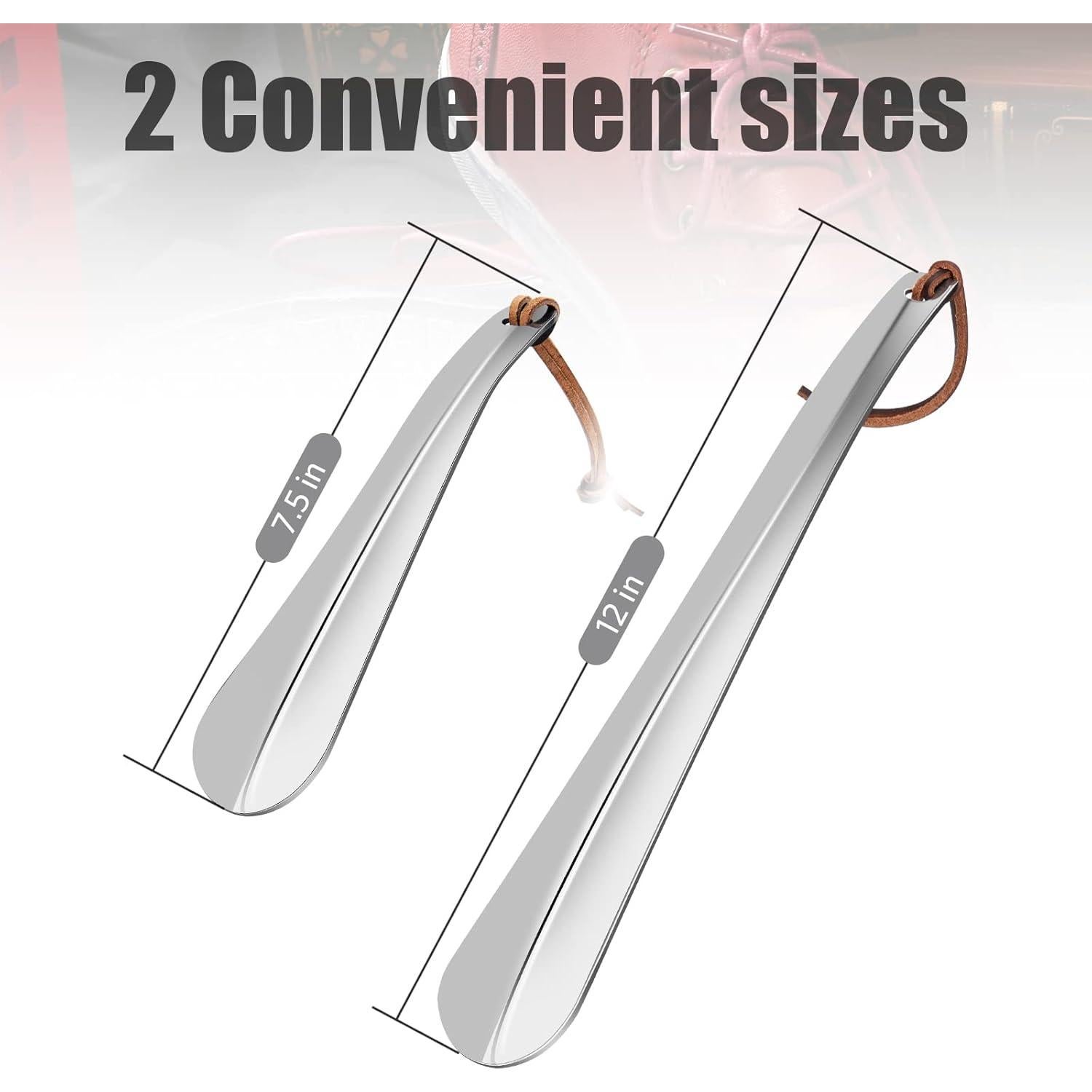 Juego de Calzadores de Acero Inoxidable ONEKOO - Largo 30.48 cm y Corto 19.05 cm