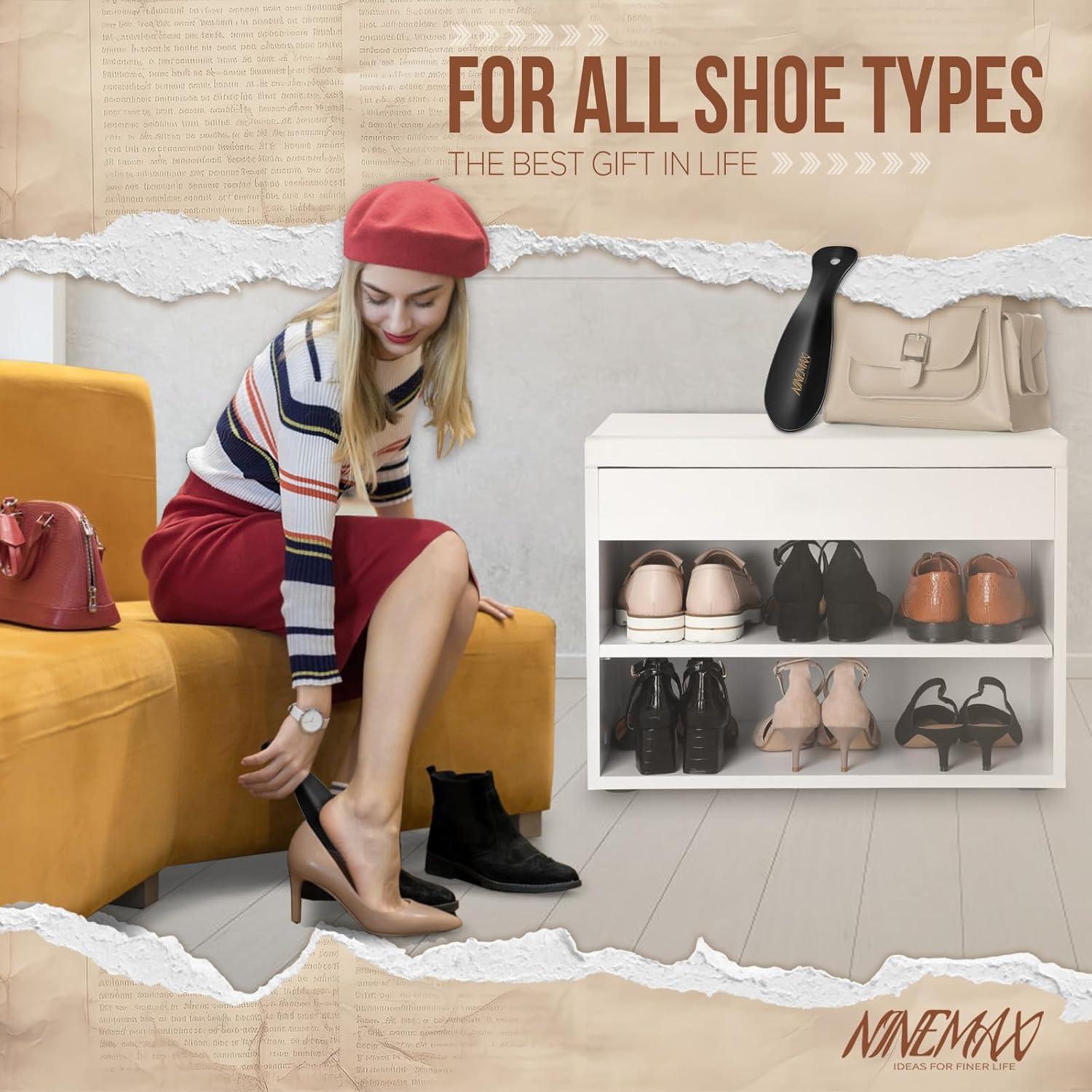 Cuerno de Zapato NINEMAX de Metal Inoxidable 19 cm Portátil